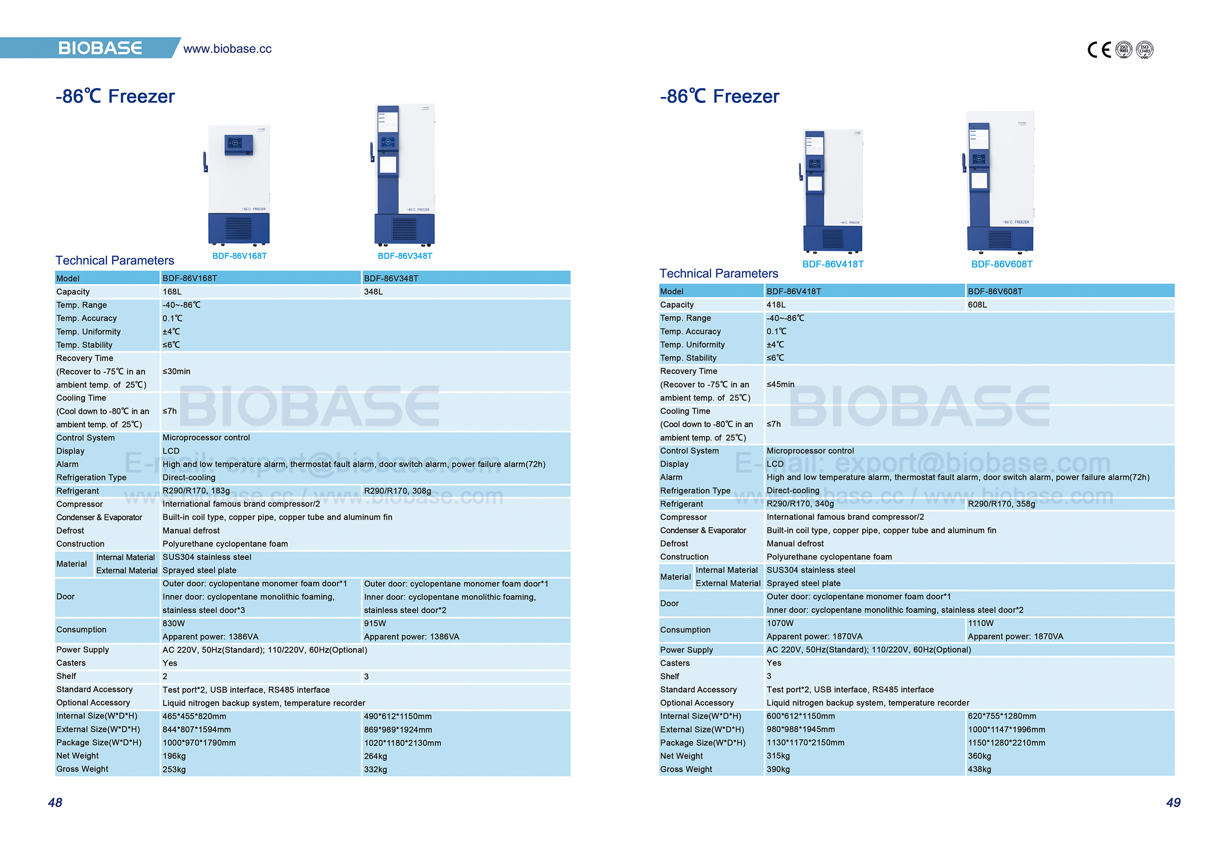 48-49 -86°C Freezer Congelador 48-49 -86°C