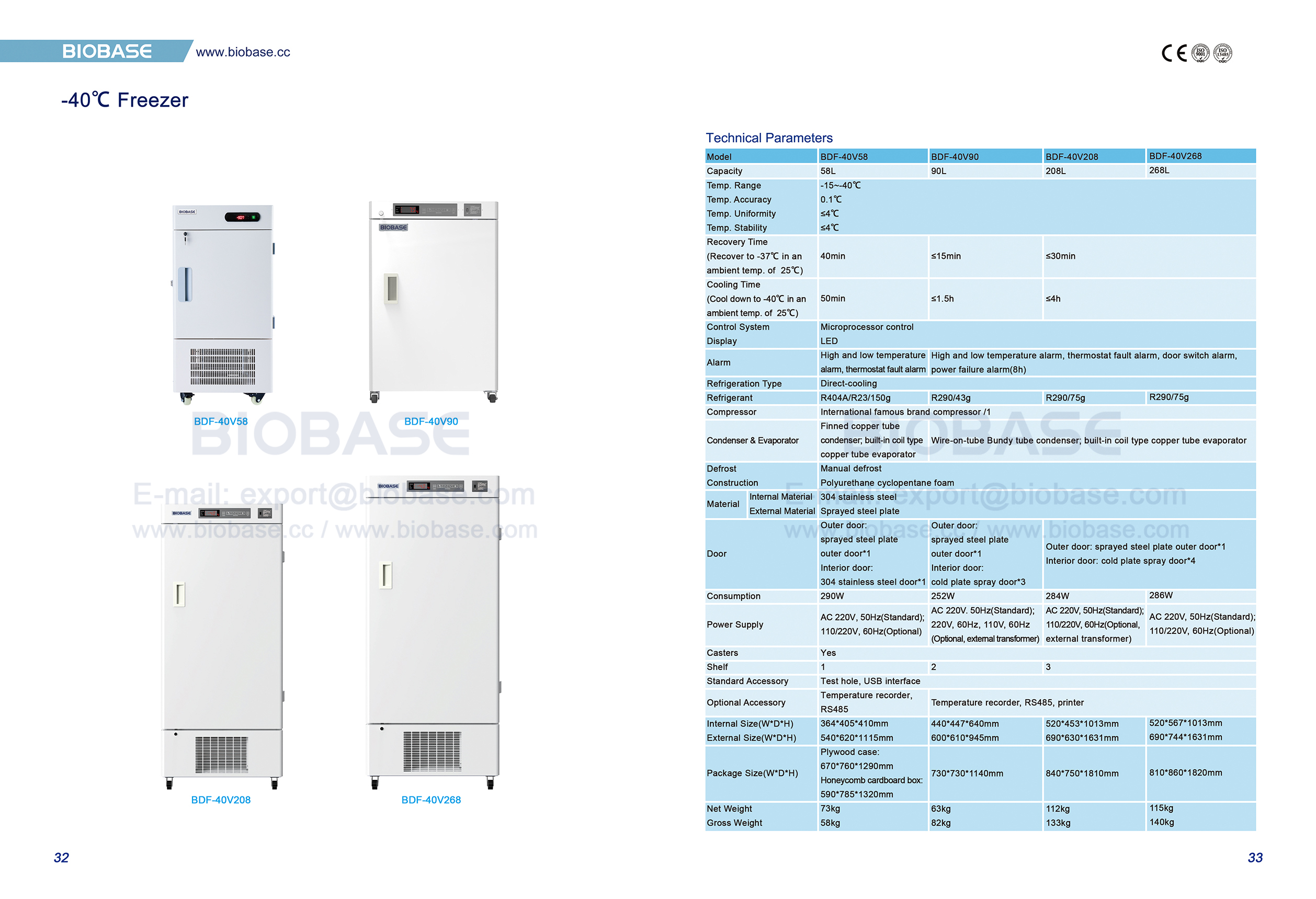 32-33 -40 ℃ Freezer