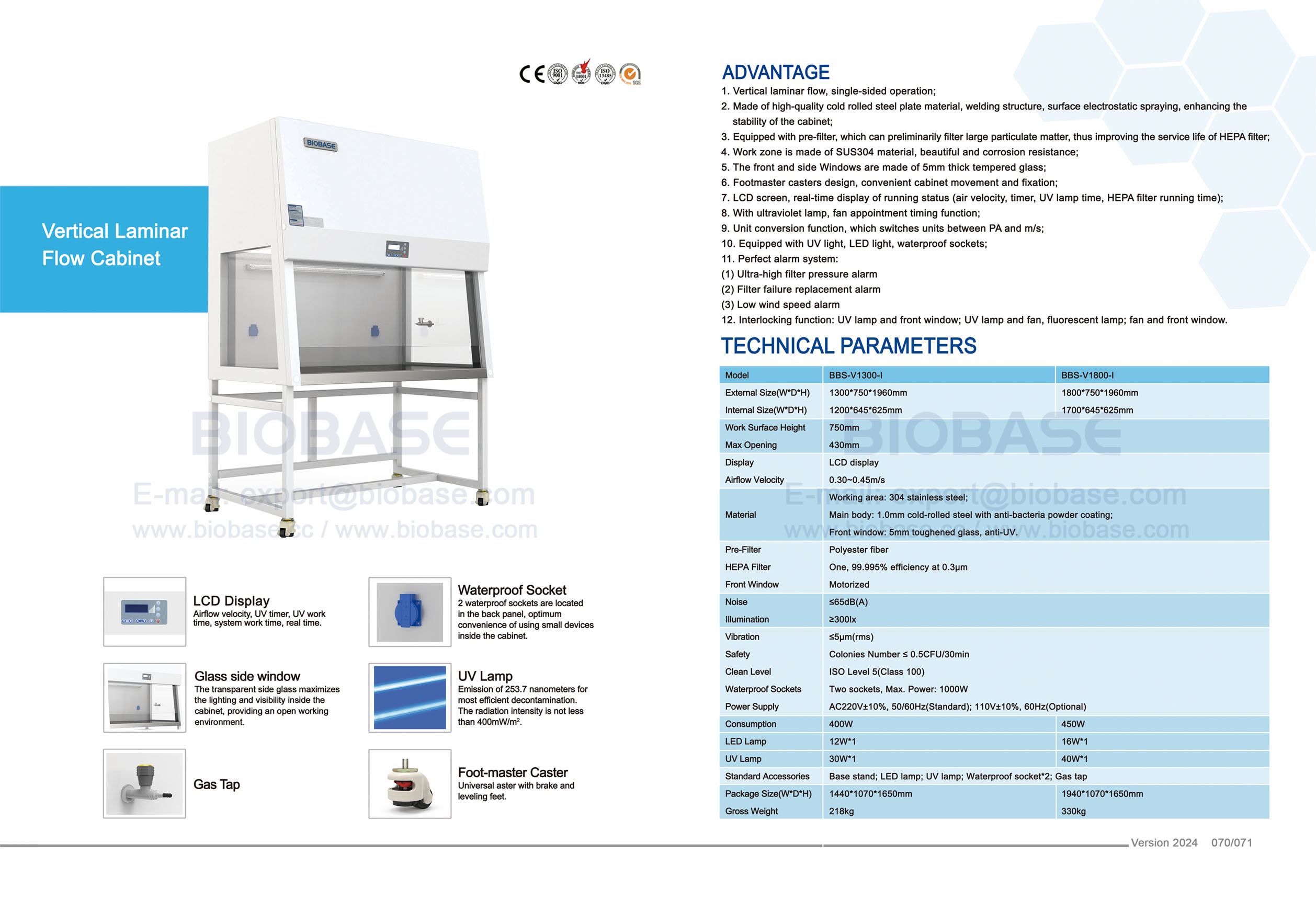 70-71 gabinete de fluxo laminar vertical