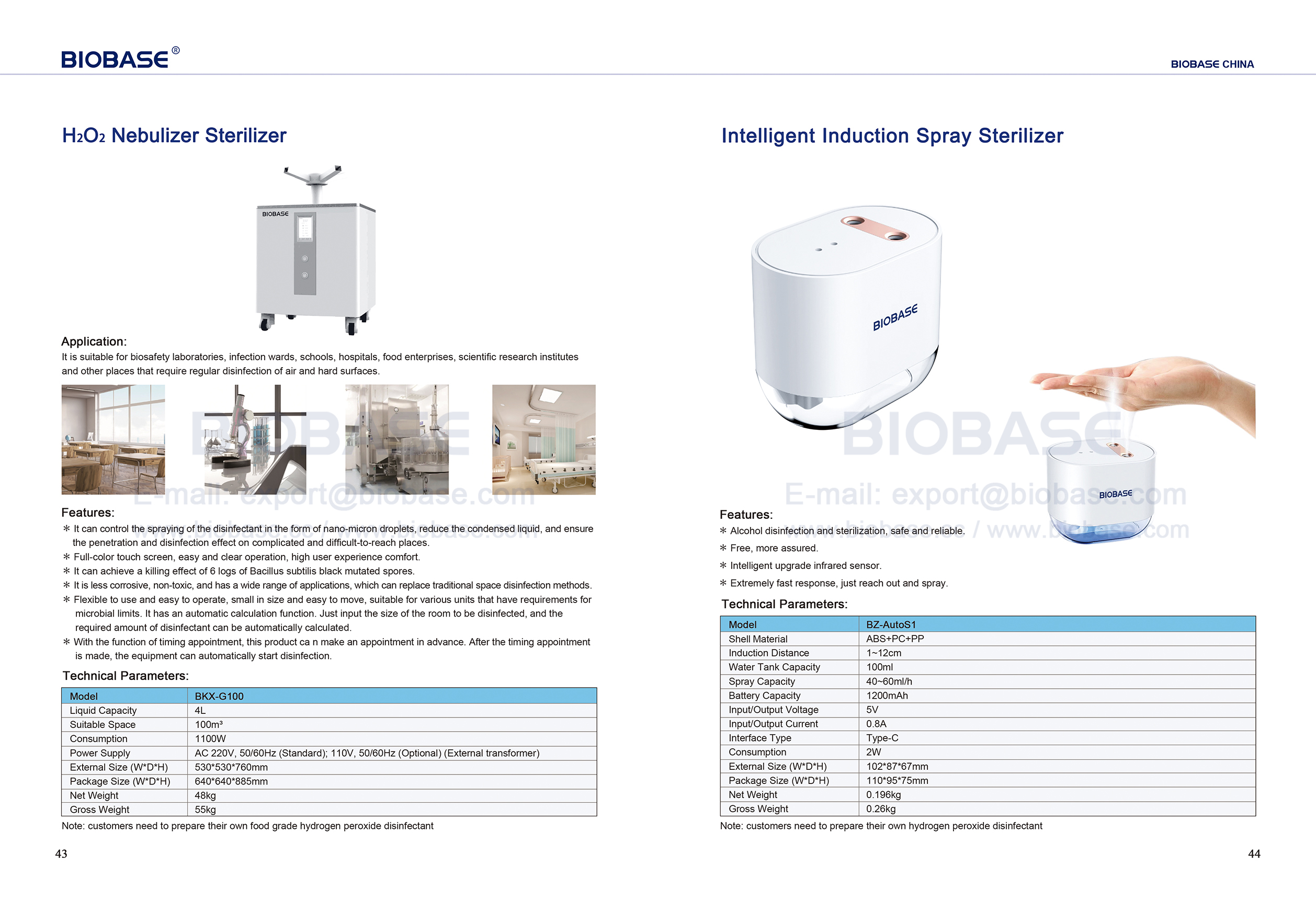 Esterilizador nebulizador 43-44 H₂O₂ e inteligente  Indução  Pulverizar  Esterilizador