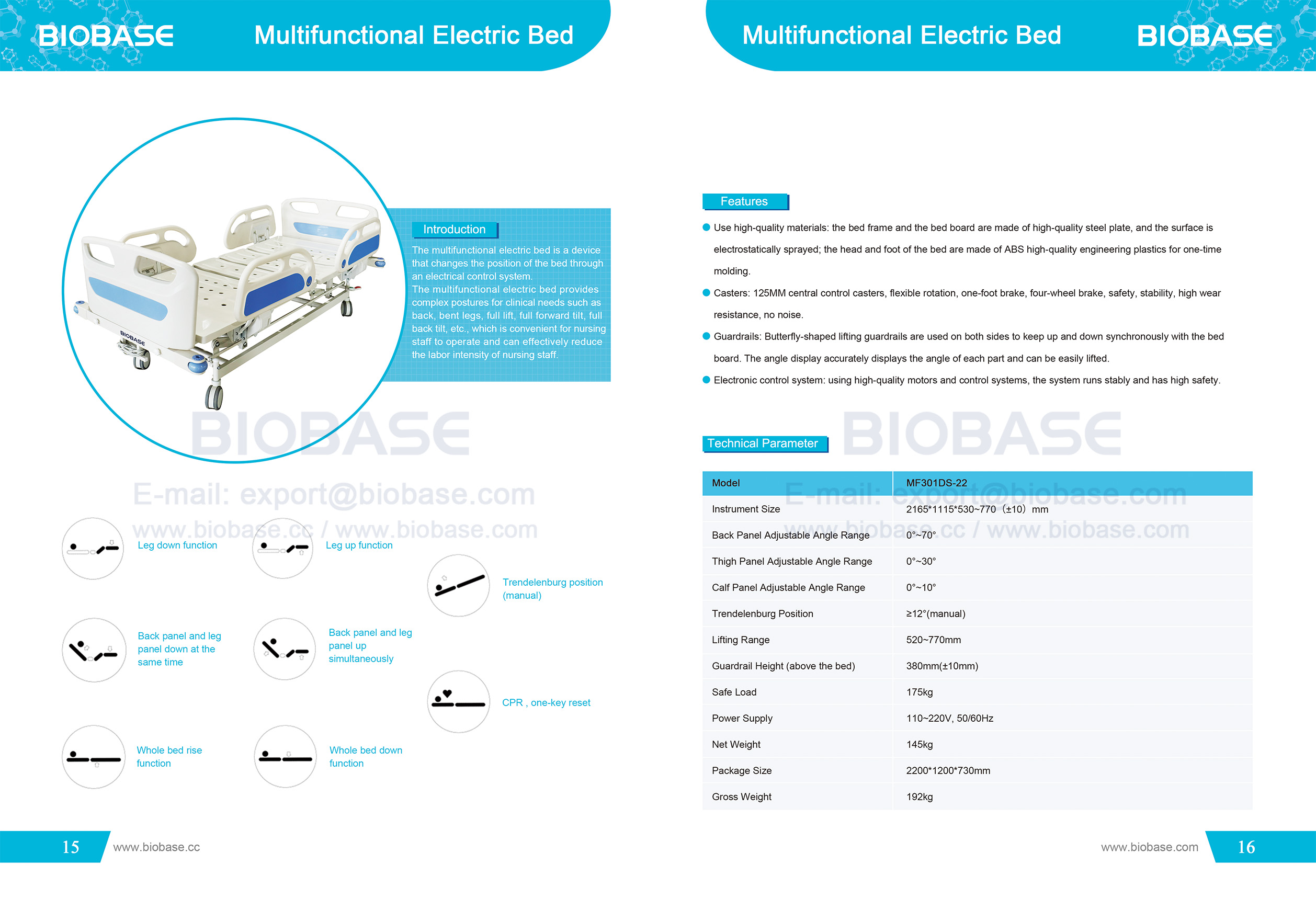 15-16 Cama Elétrica Multifuncional MF301DS-22