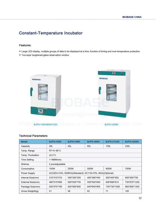 Incubadora de 12 temperaturas constantes