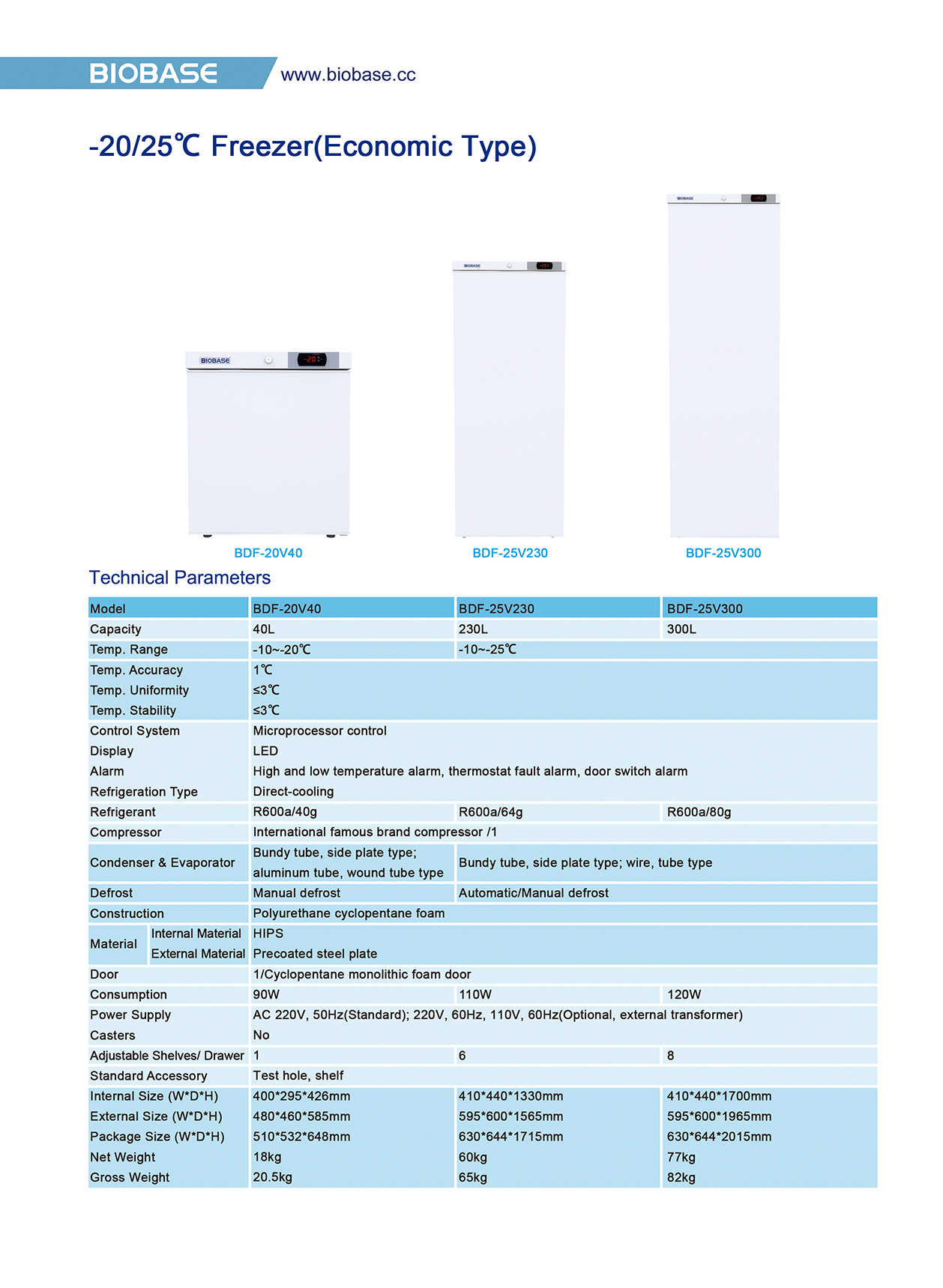 -20 -25 ℃ freezer (tipo econômico)