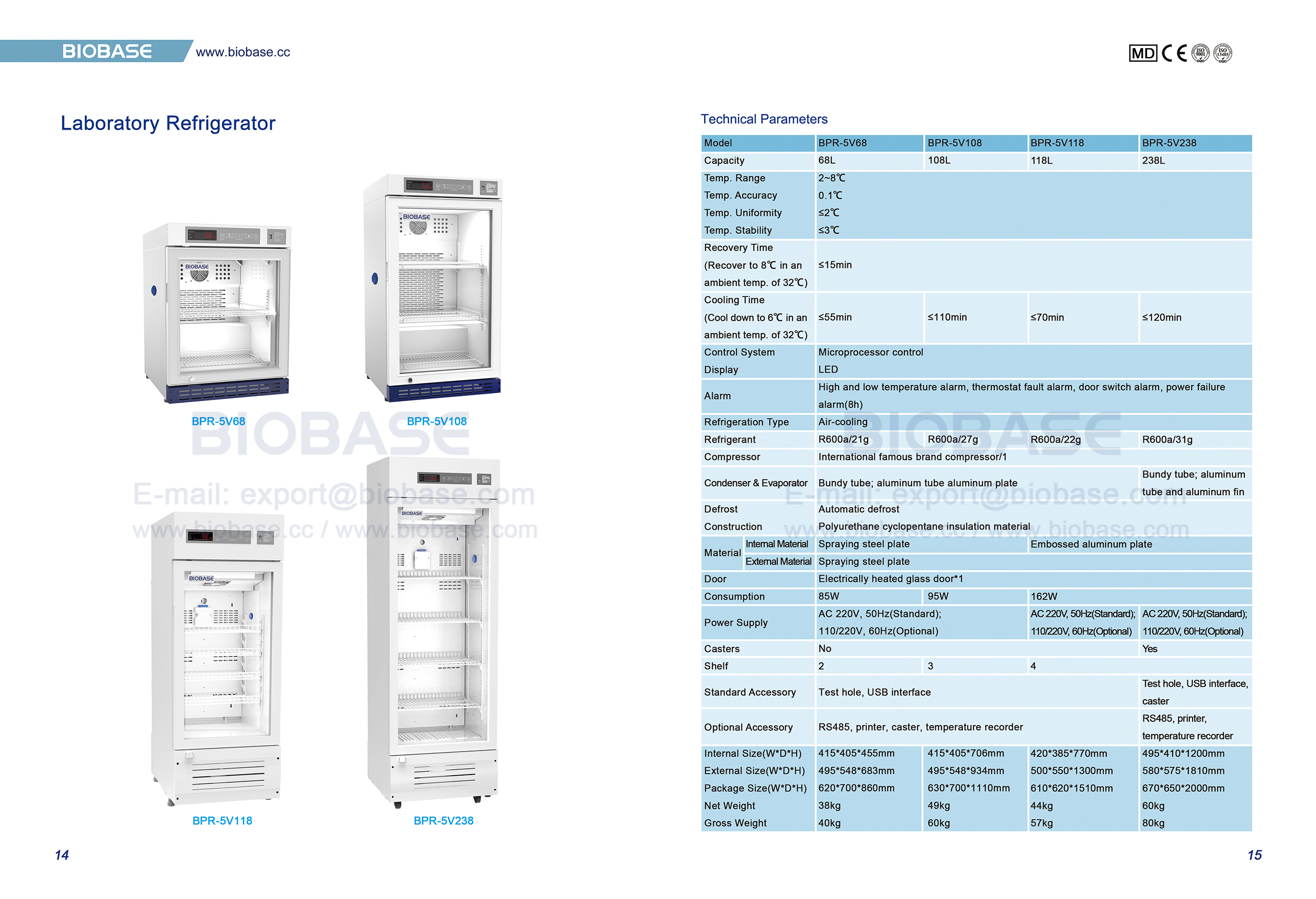14-15 Refrigerador de laboratório