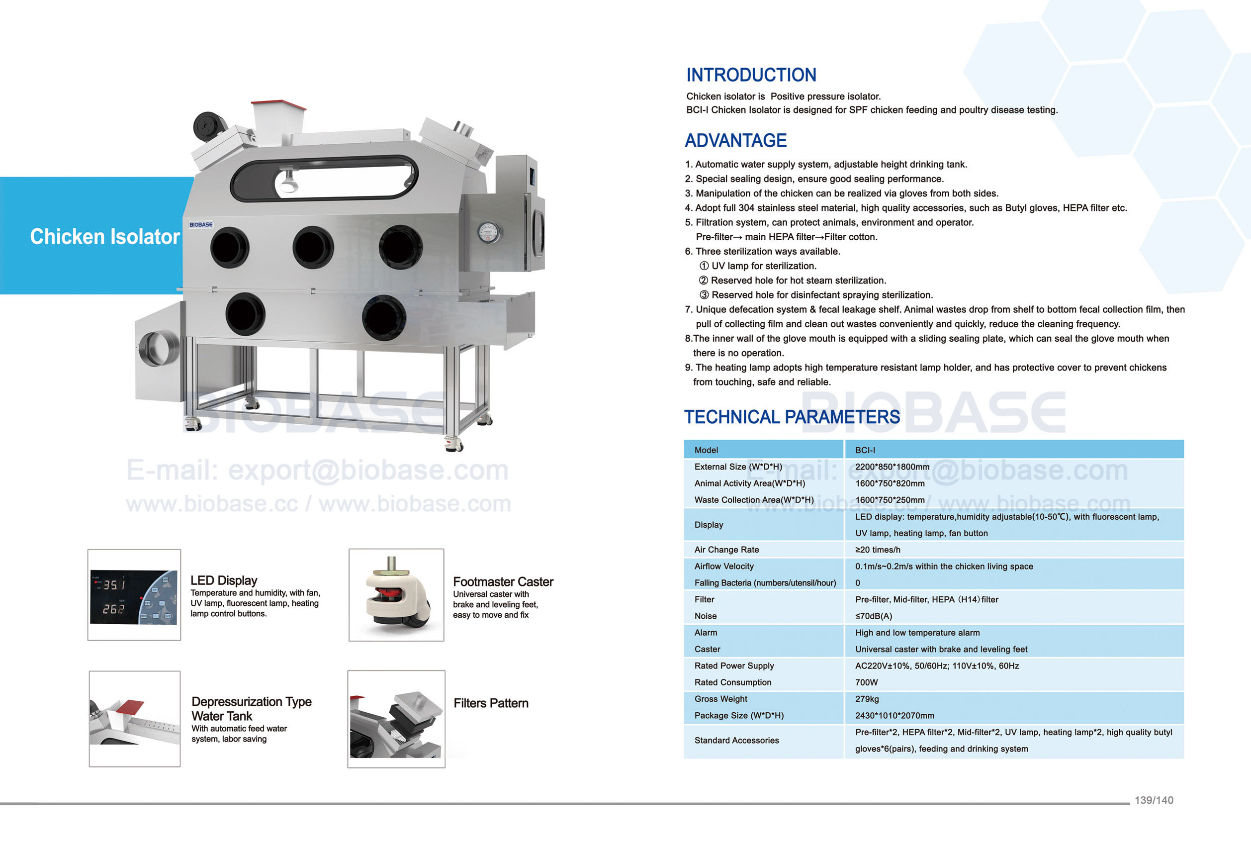 139-140 Isolador de Frango