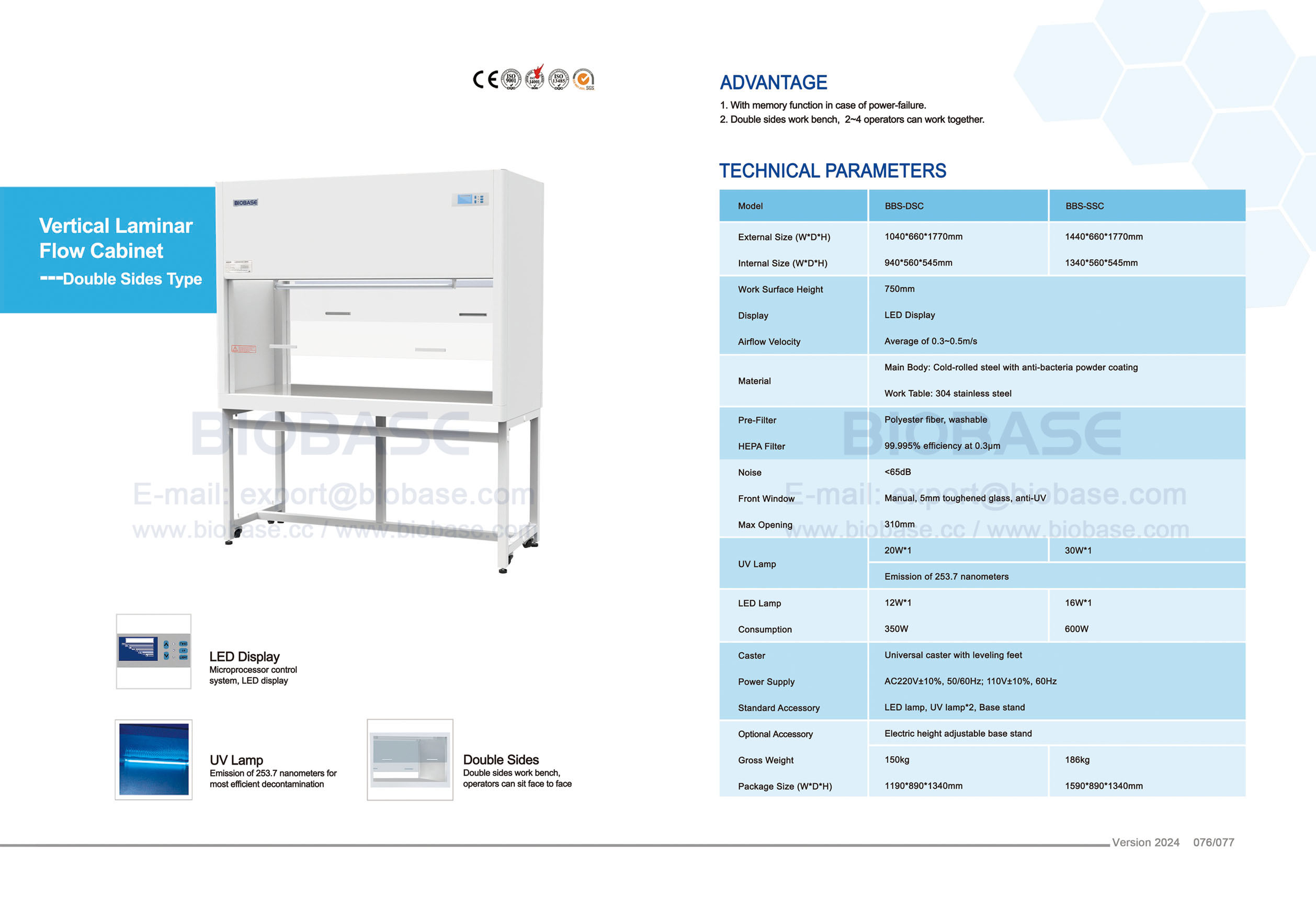 Gabinete de fluxo laminar vertical 76-77 - BBS-DSC