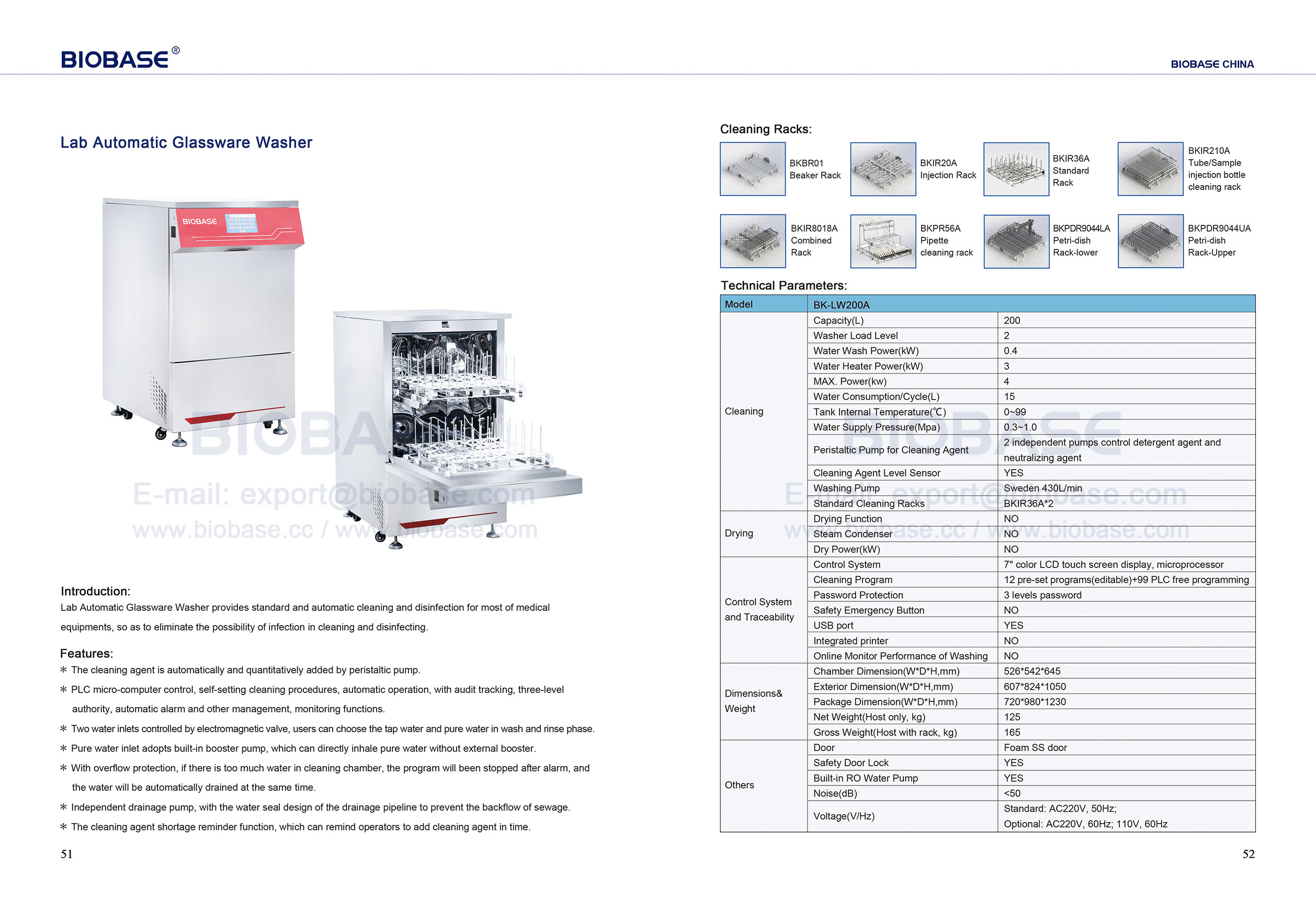 Lavadora automática de vidros de laboratório 51-52