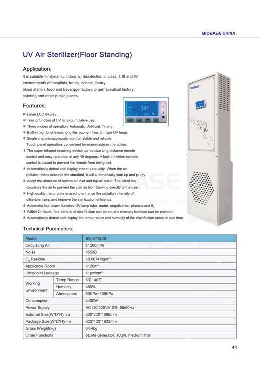 Esterilizador de ar 44-UV