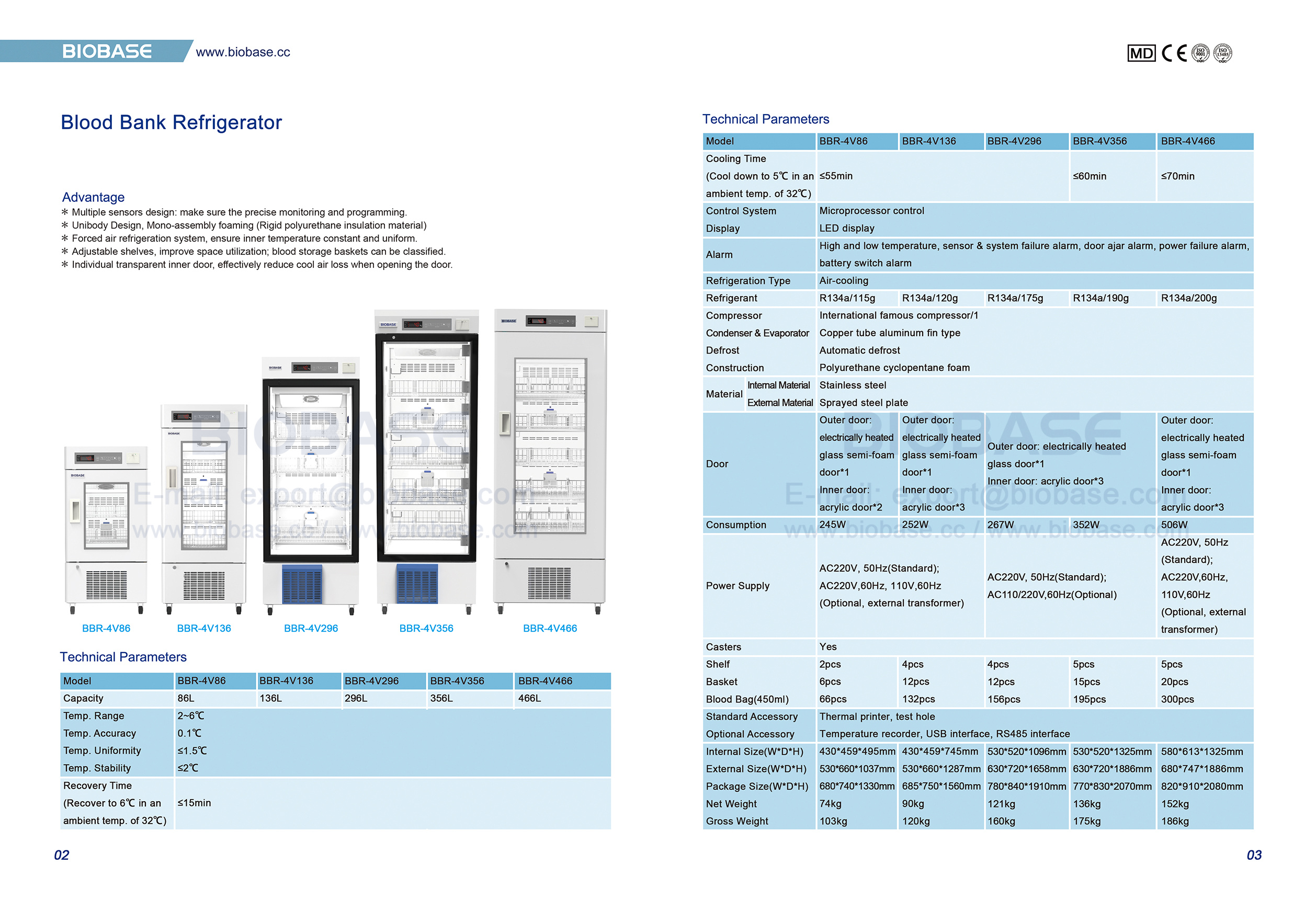 2-3 geladeira de banco de sangue