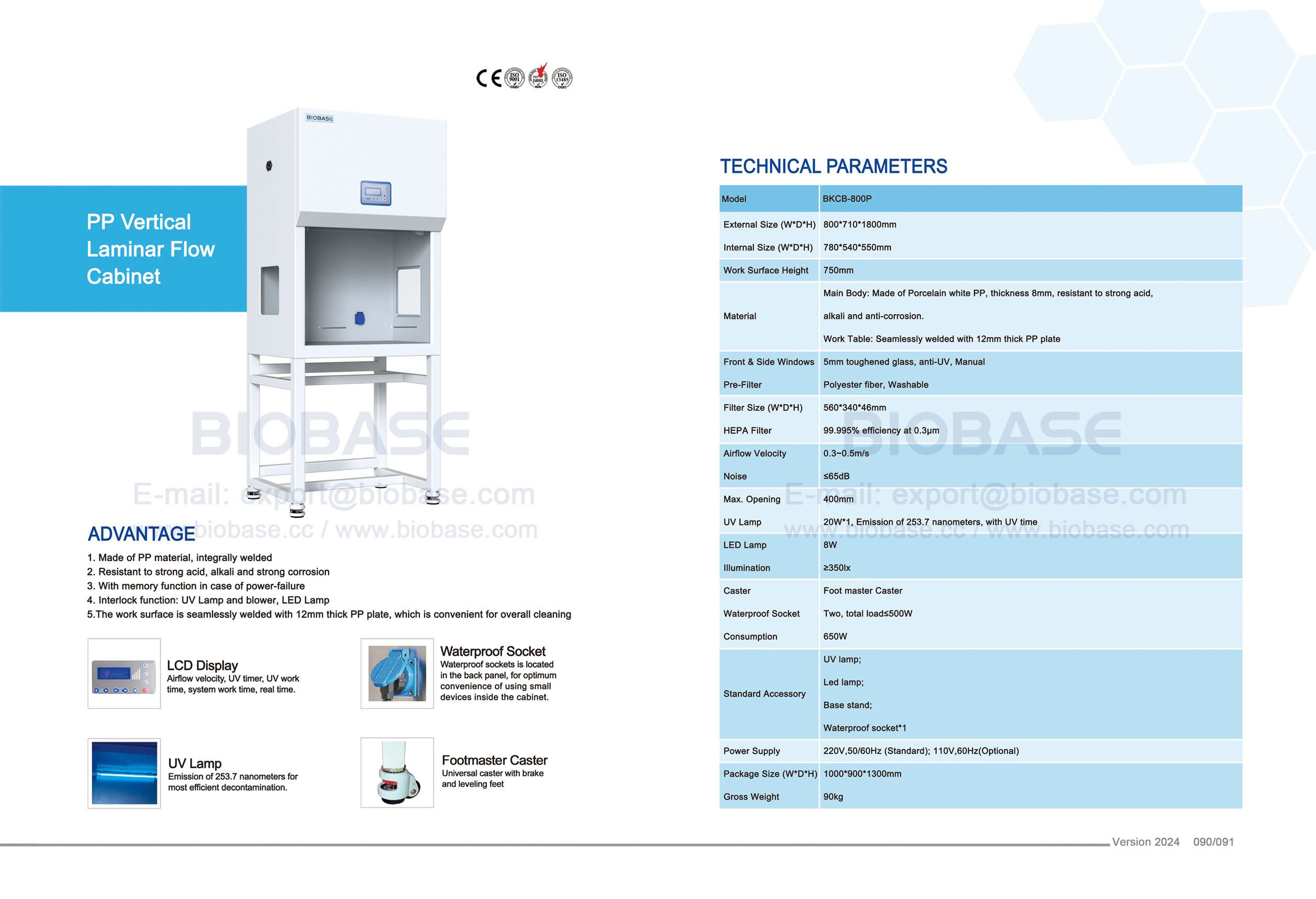 Gabinete de fluxo laminar vertical 90-91 PP