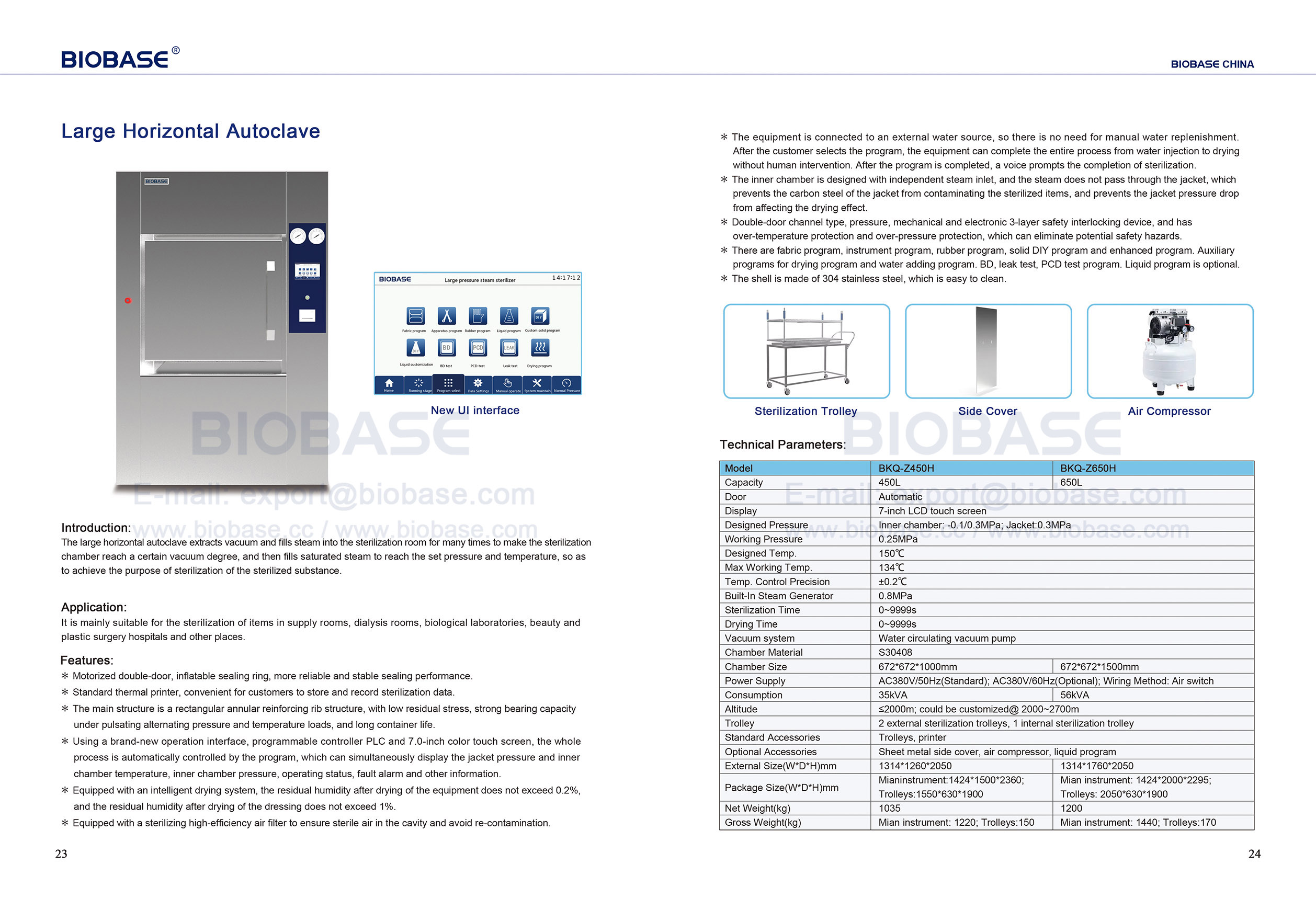 23-24 Grande Autoclave Horizontal BKQ-Z450H e BKQ-Z650H