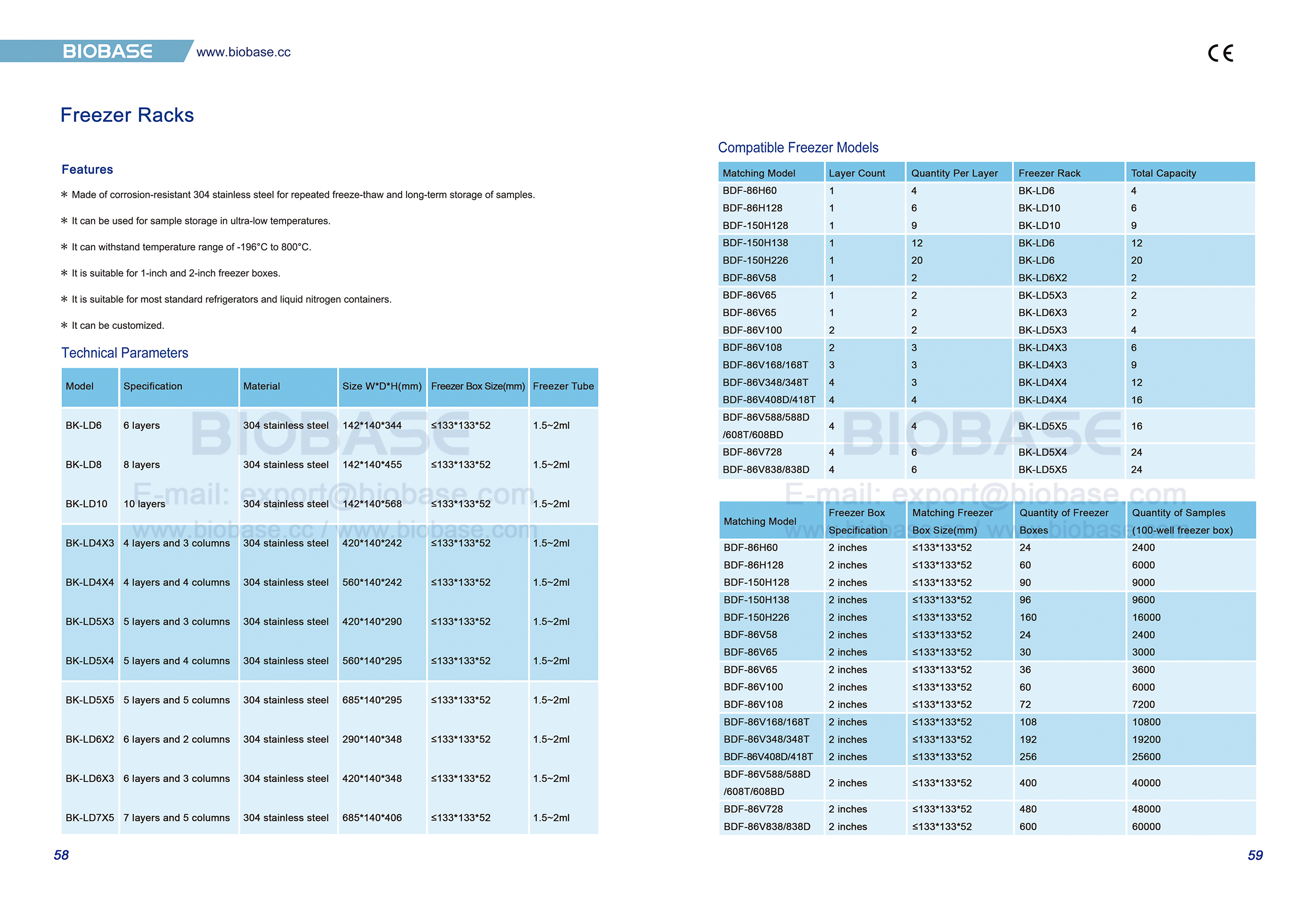 58-59 racks de freezer