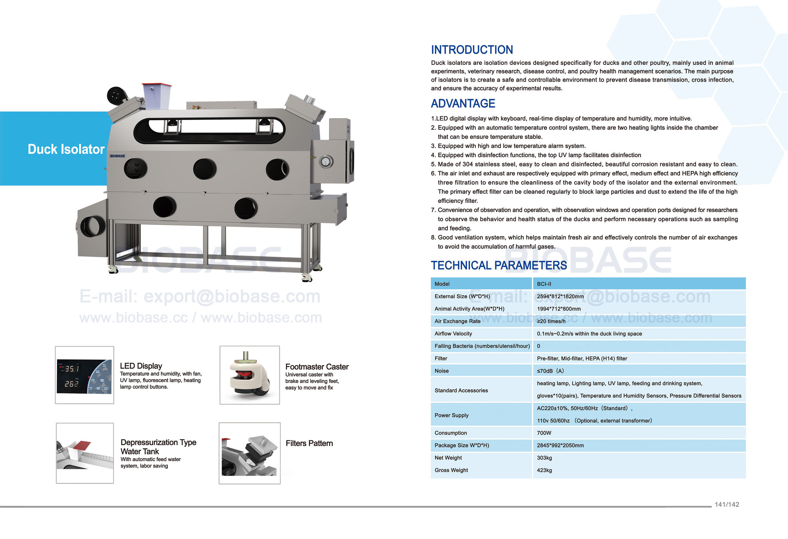 141-142 Isoladores de pato BCI-II