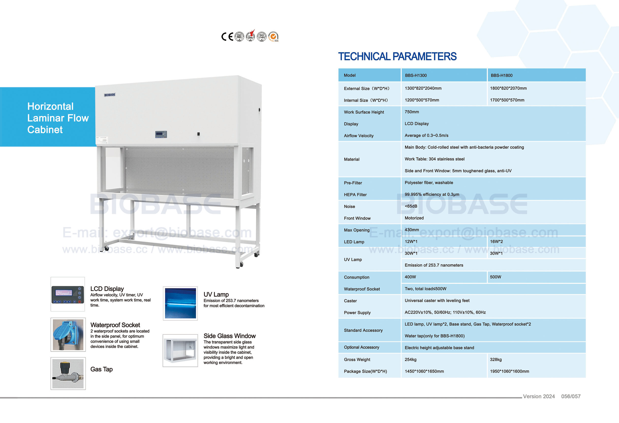 56-57 Gabinete de Fluxo Laminar Horizontal--BBS-H1300