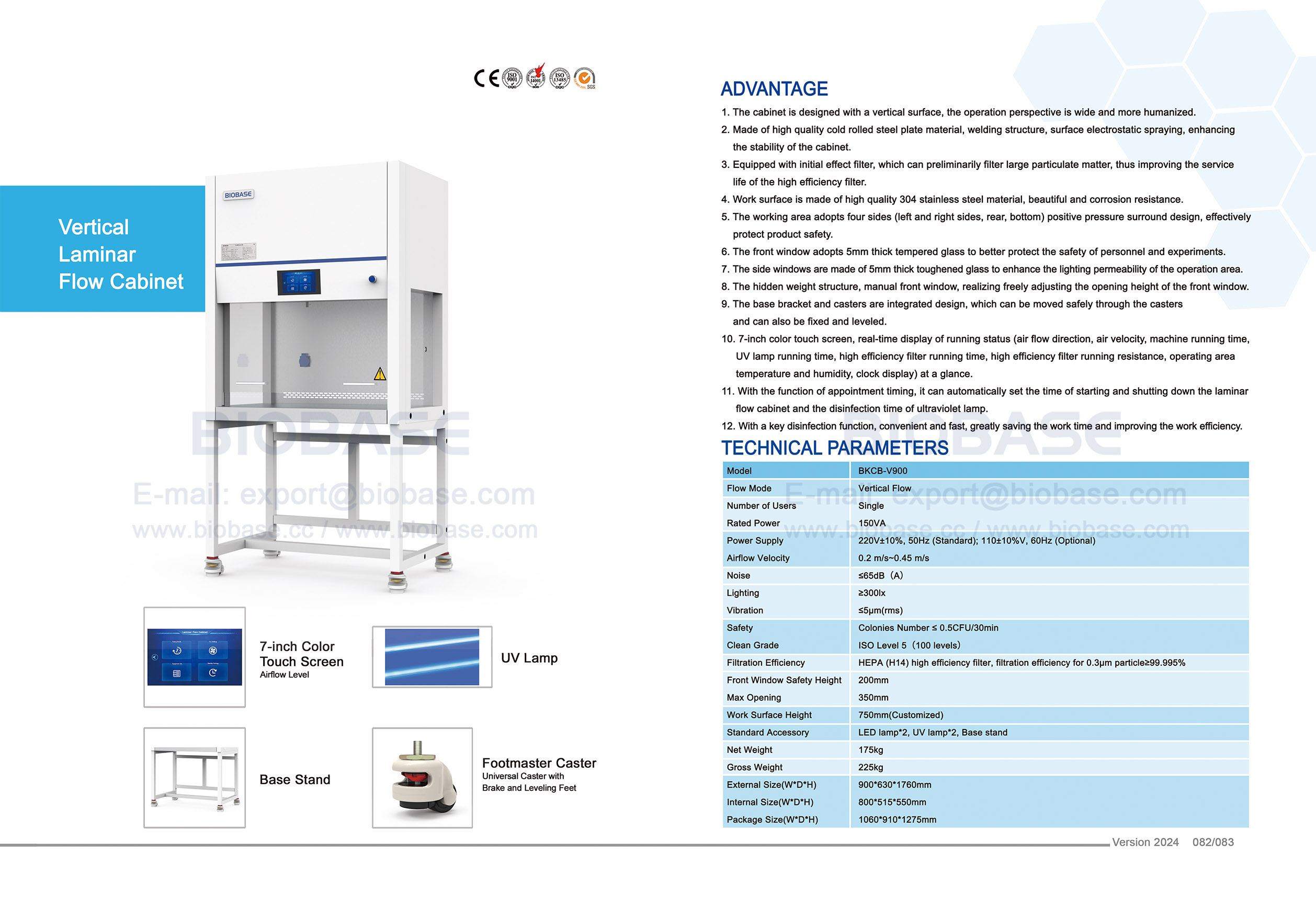 Gabinete de fluxo laminar vertical 82-83 BKCB-V900