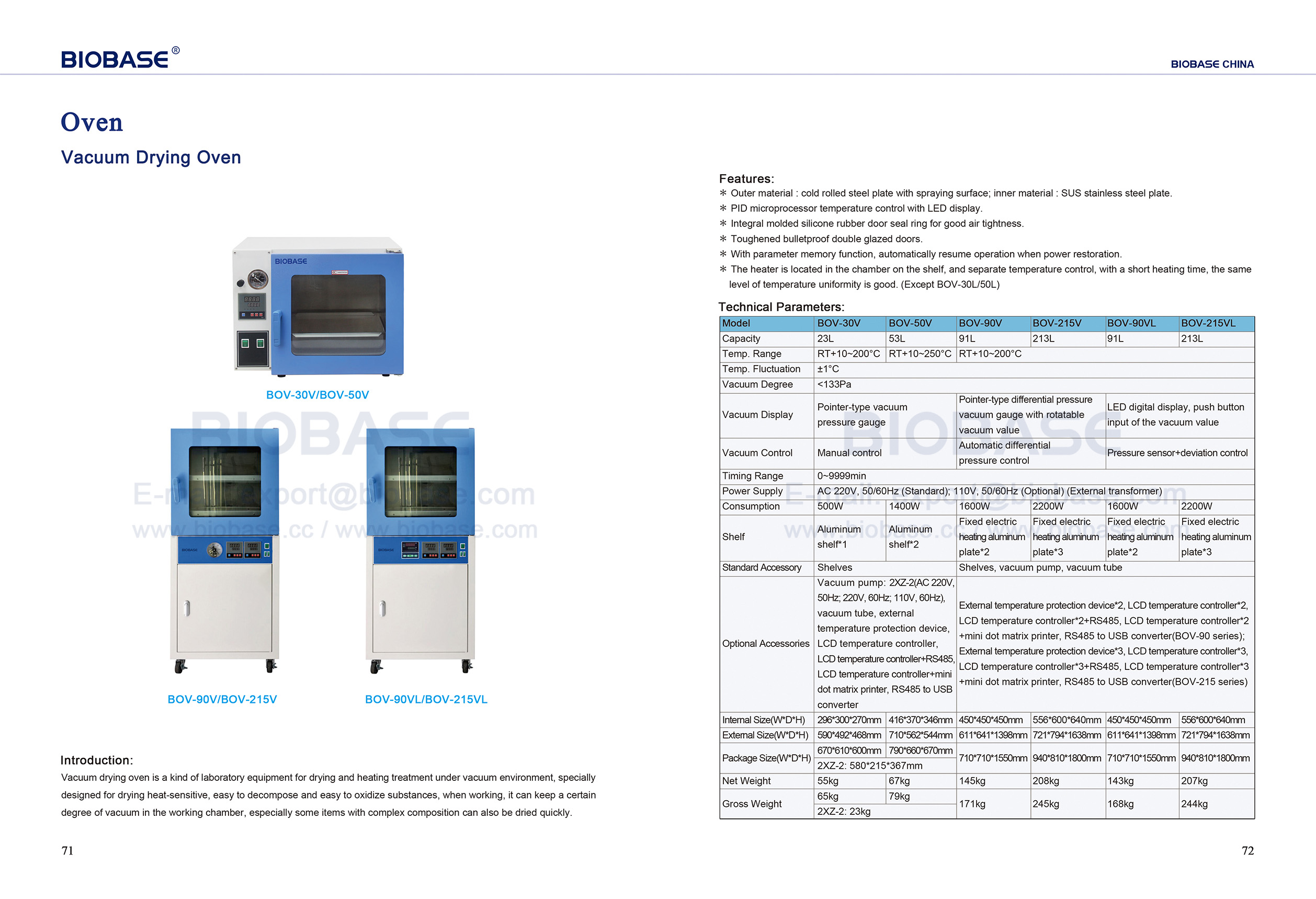 71-72 forno de secagem a v&aacute;cuo