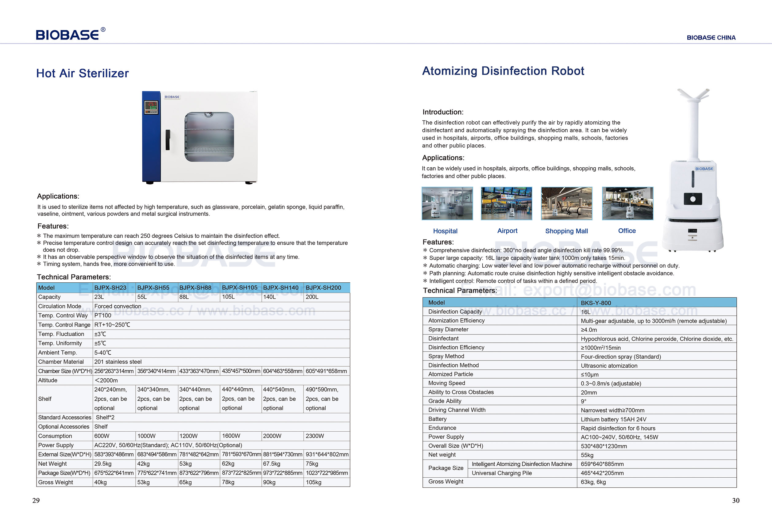 29-30 Esterilizador de ar quente e rob&ocirc; de desinfec&ccedil;&atilde;o atomizante