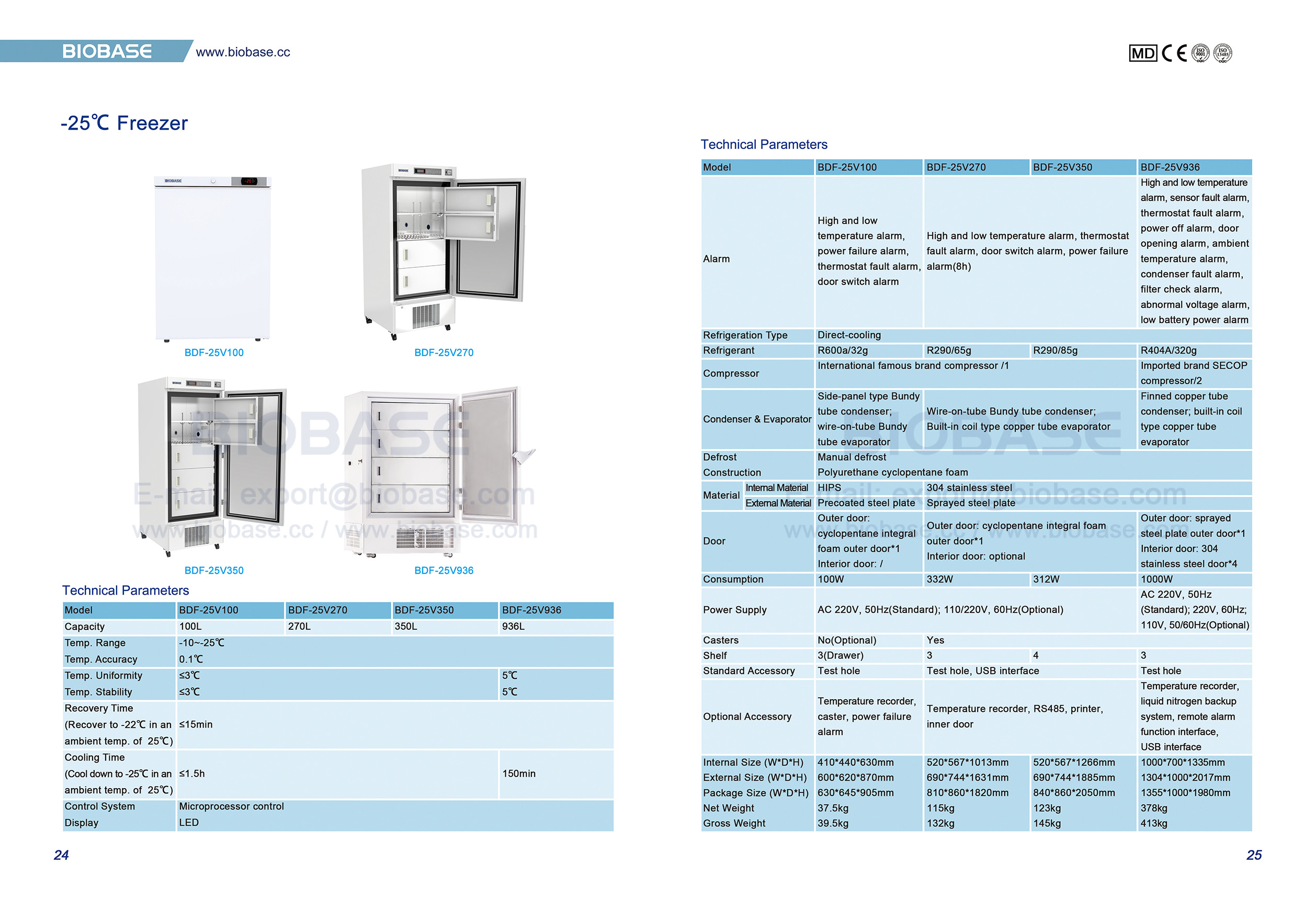 24-25 -25 ℃ Freezer