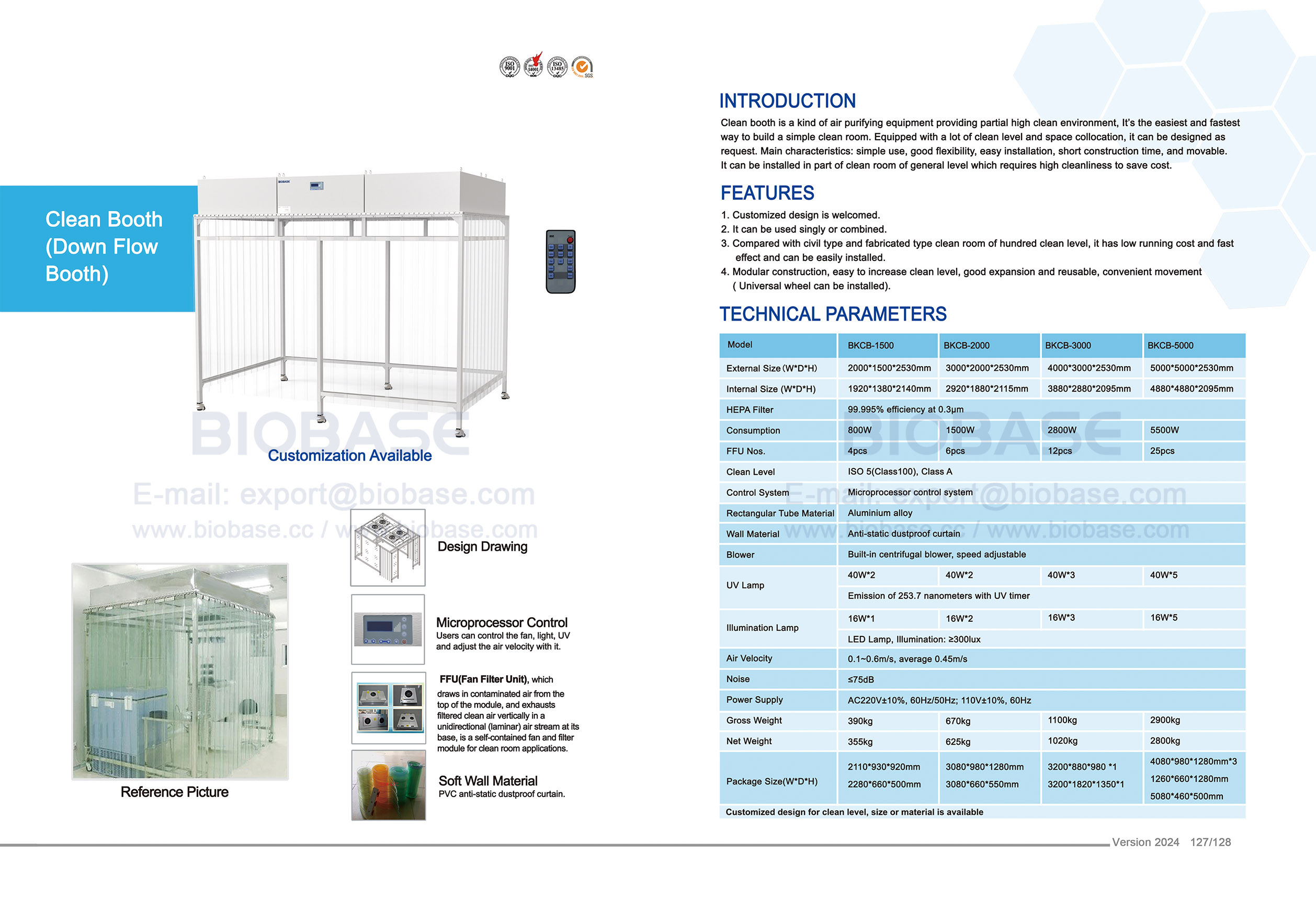 127-128 Cabine Limpa - BKCB-1500