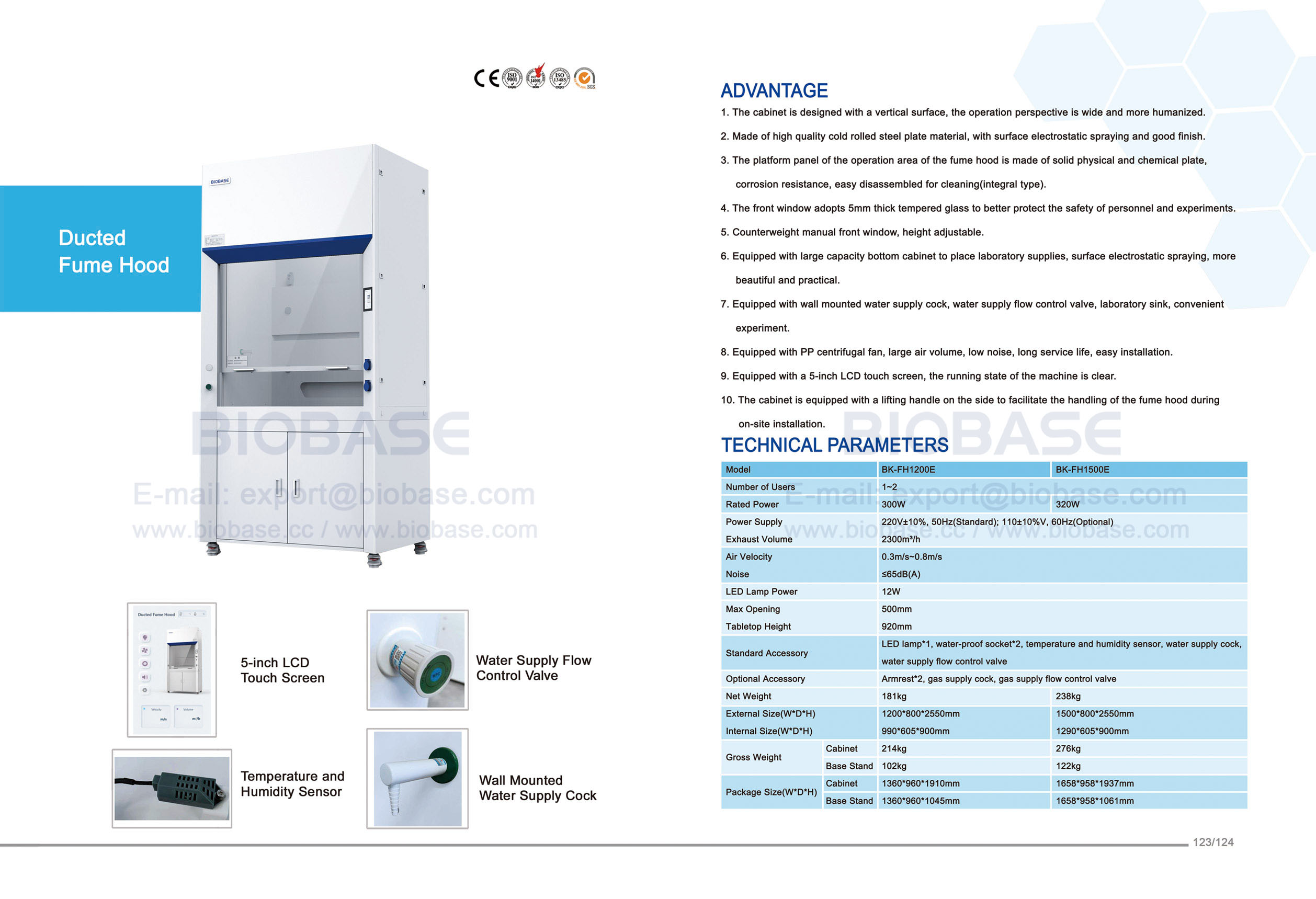 123-124 Capuz de fume duto BK-FH1200E