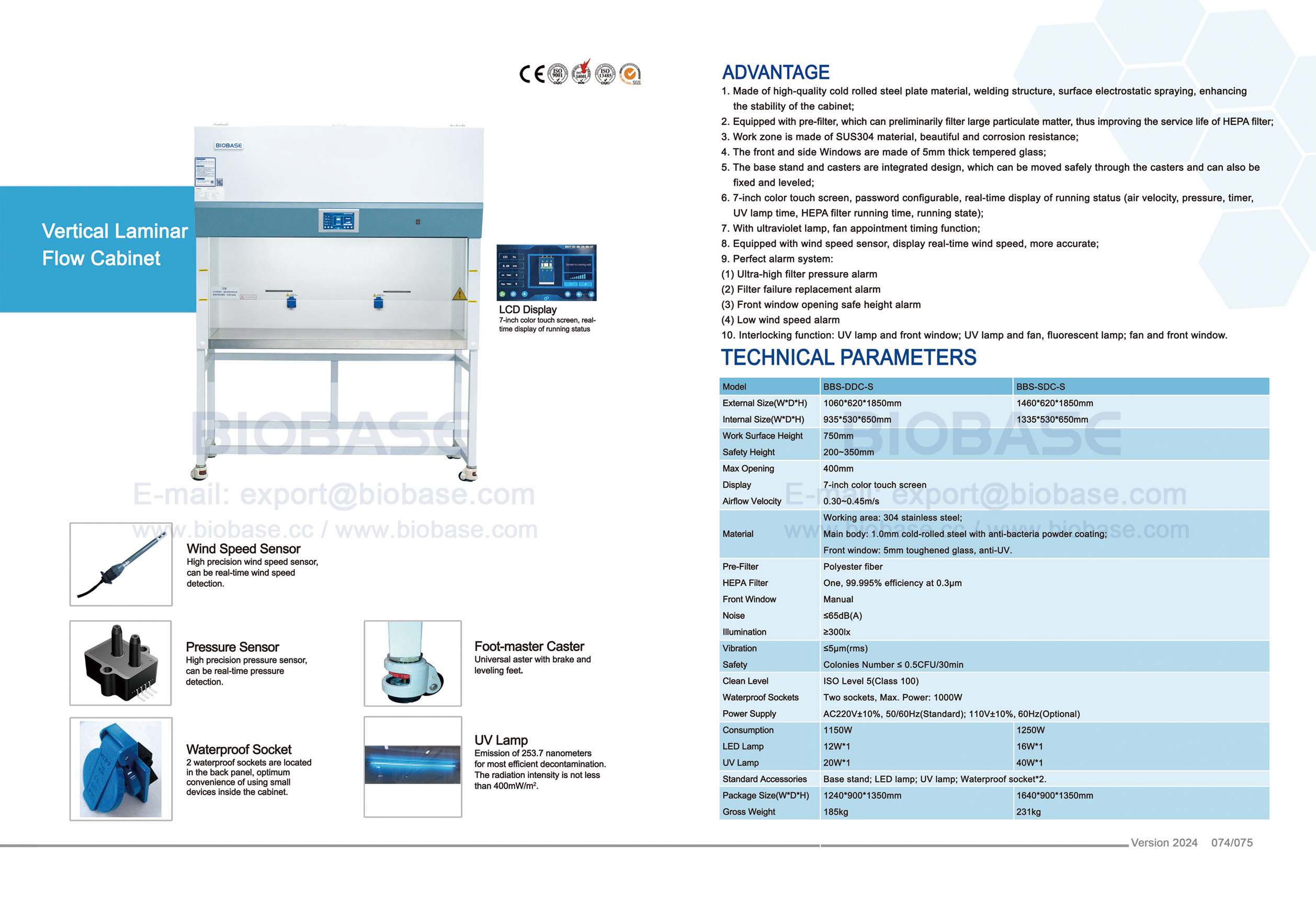 Gabinete de fluxo laminar vertical 74-75