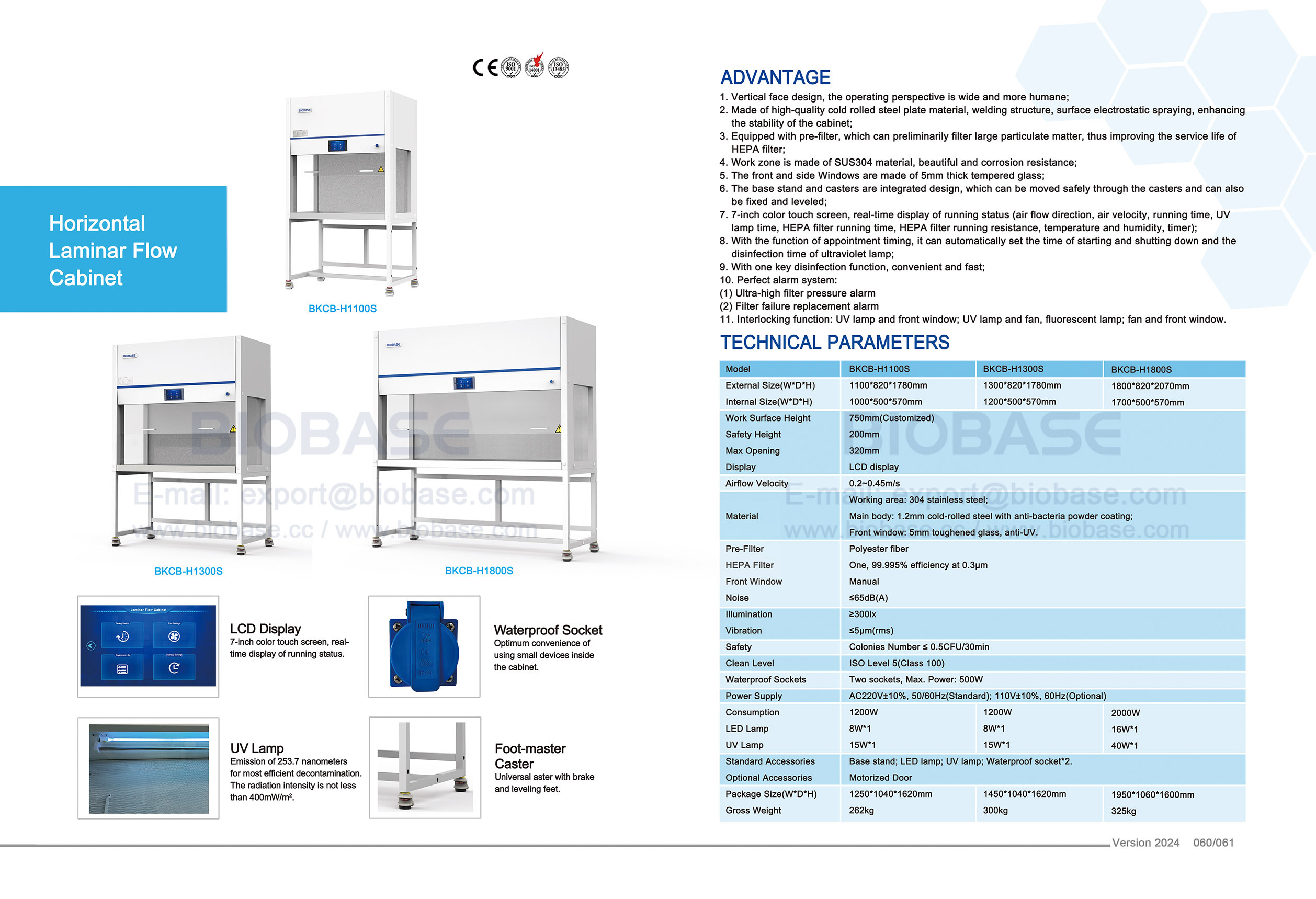 Gabinete de fluxo laminar horizontal 60-61