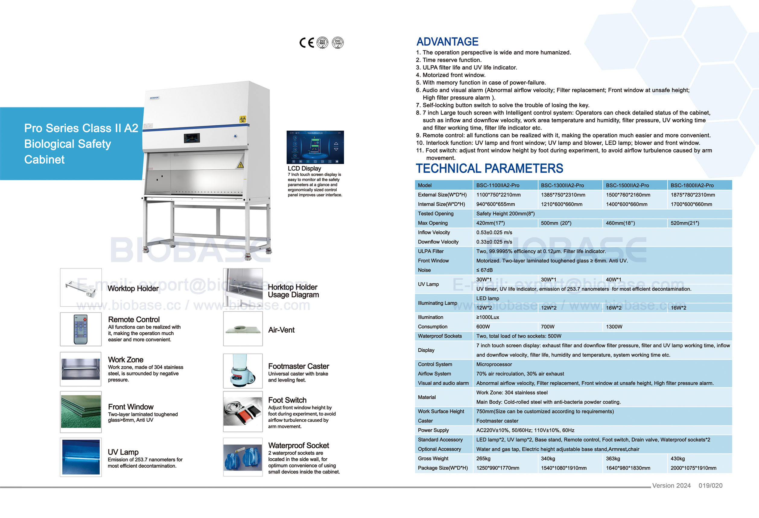 19-20 Gabinete de Segurança Biológica Pro Series Classe II A2