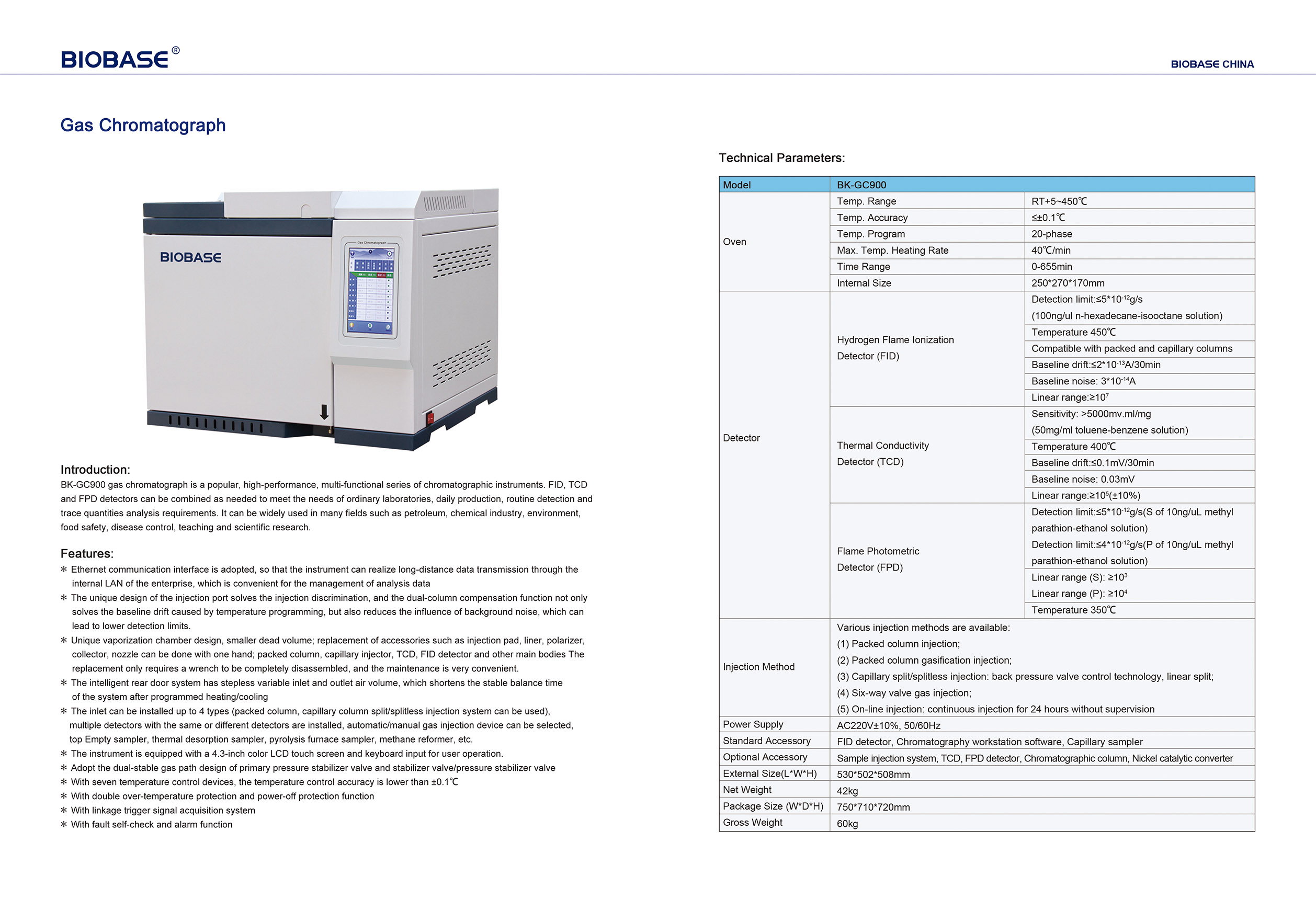 Cromatógrafo Gasoso BK-GC900