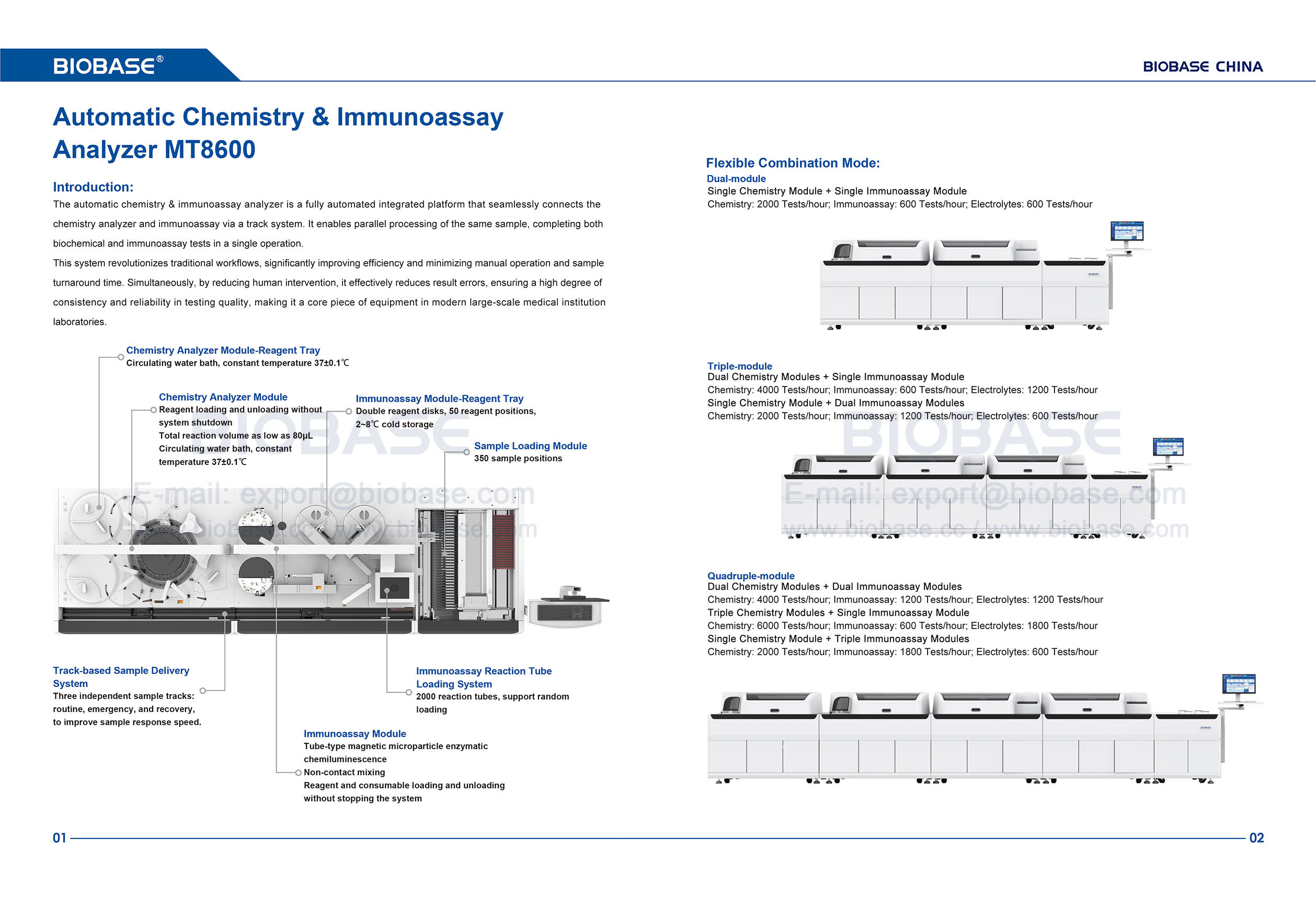 01-02 Analisador Autom&aacute;tico de Qu&iacute;mica e Imunoensaio MT8600 