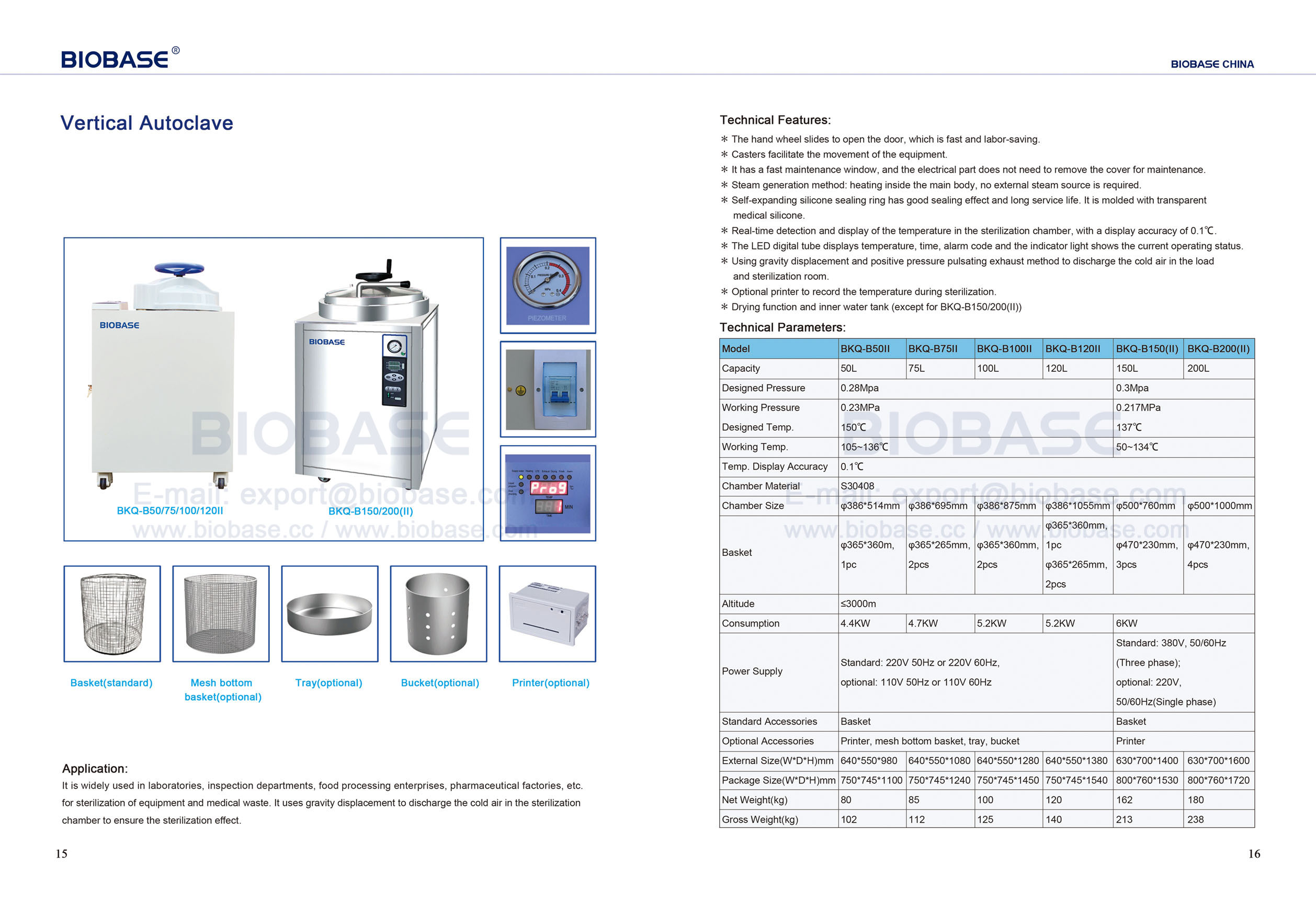 15-16 Autoclave Vertical