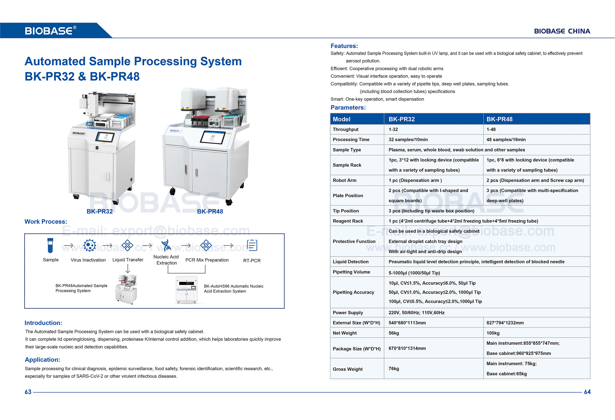 63-64 Sistema Automatizado de Processamento de Amostras BK-PR32 e BK-PR48