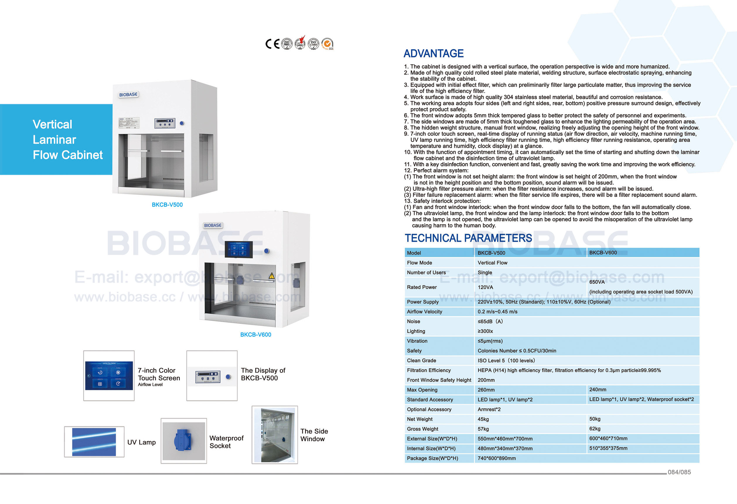 84-85 Gabinete de fluxo laminar vertical BKCB-V500 BKCB-V600