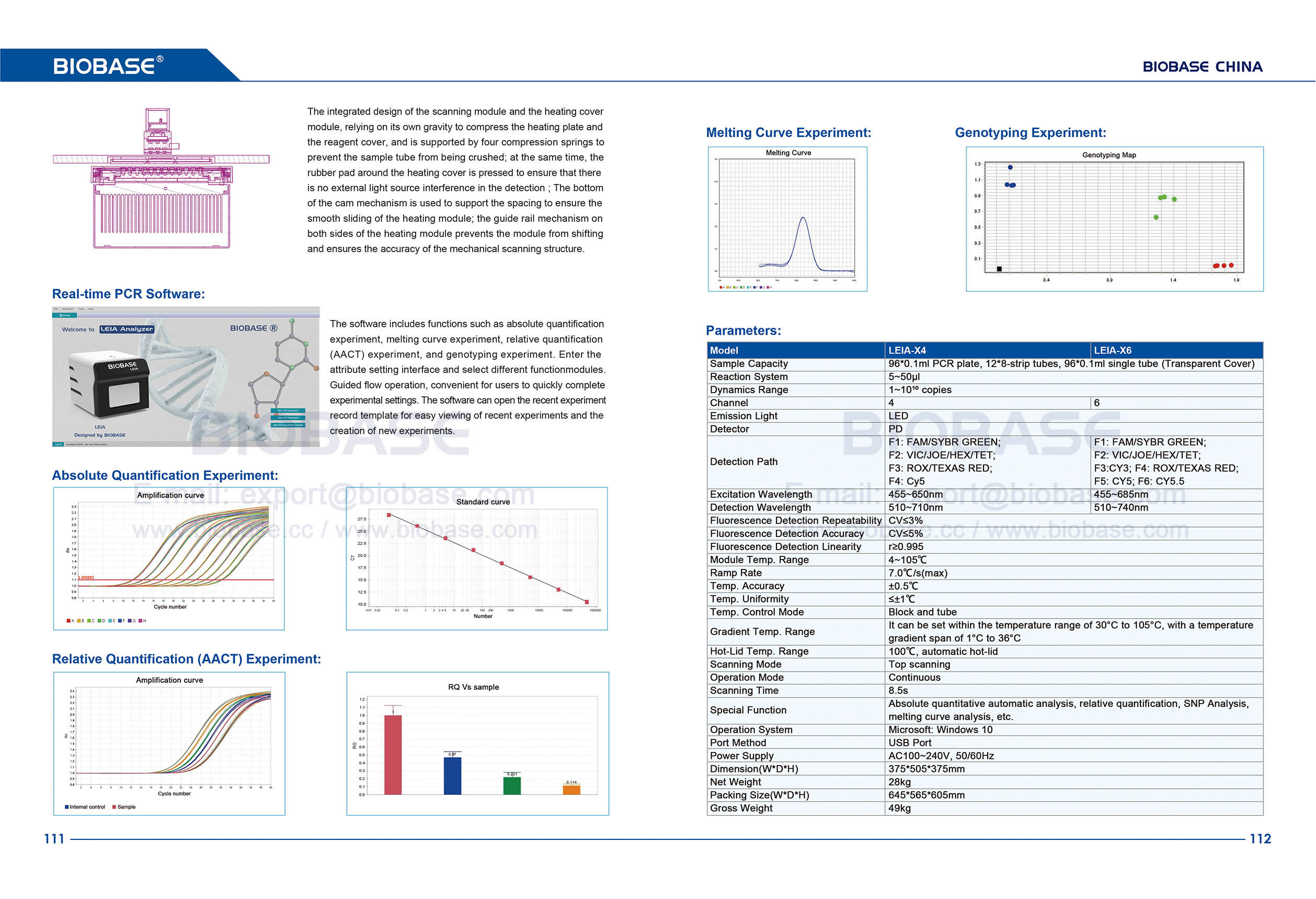 Sistema de detec&ccedil;&atilde;o quantitativa fluorescente 111-112
