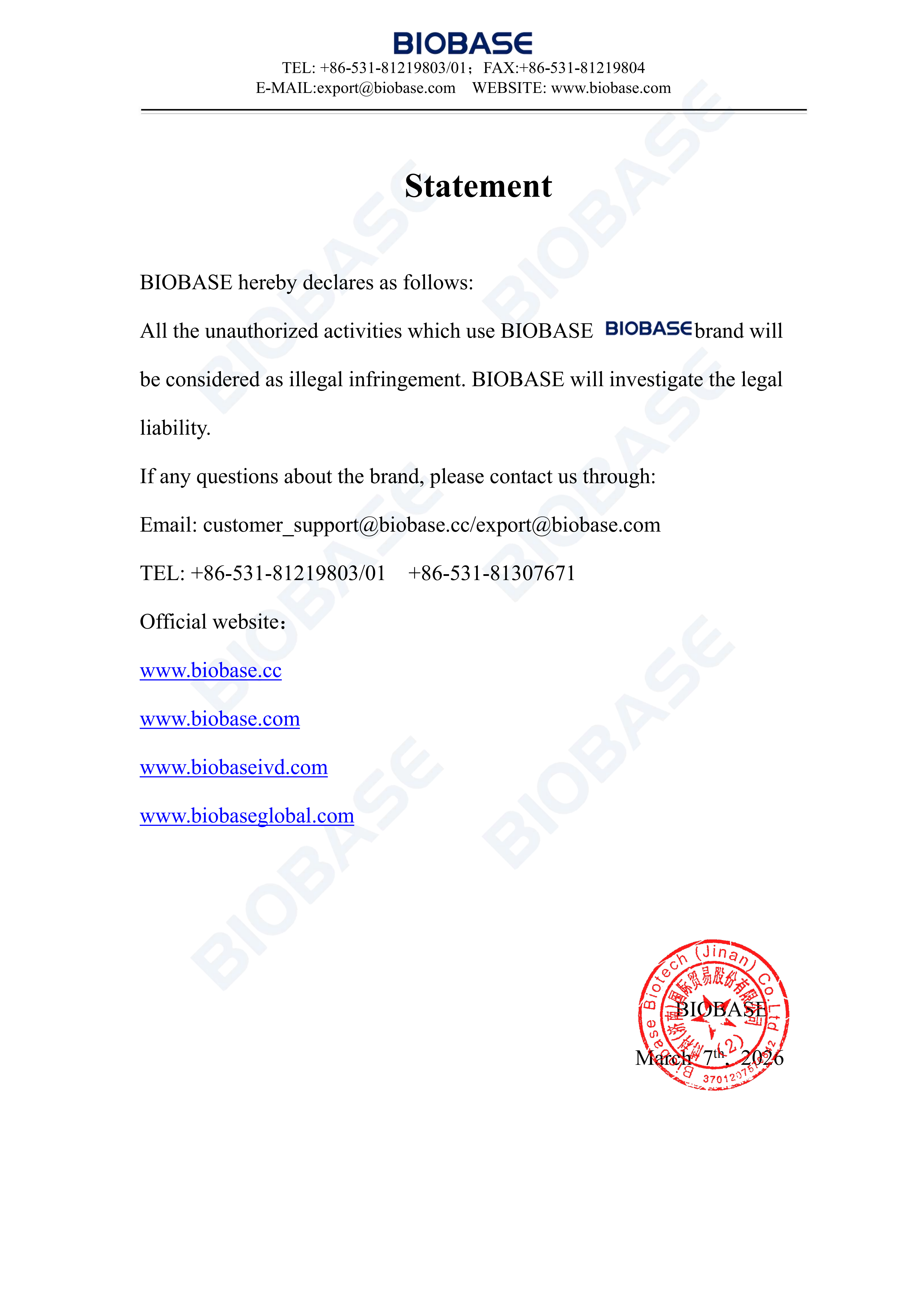 Declara&ccedil;&atilde;o Biobase