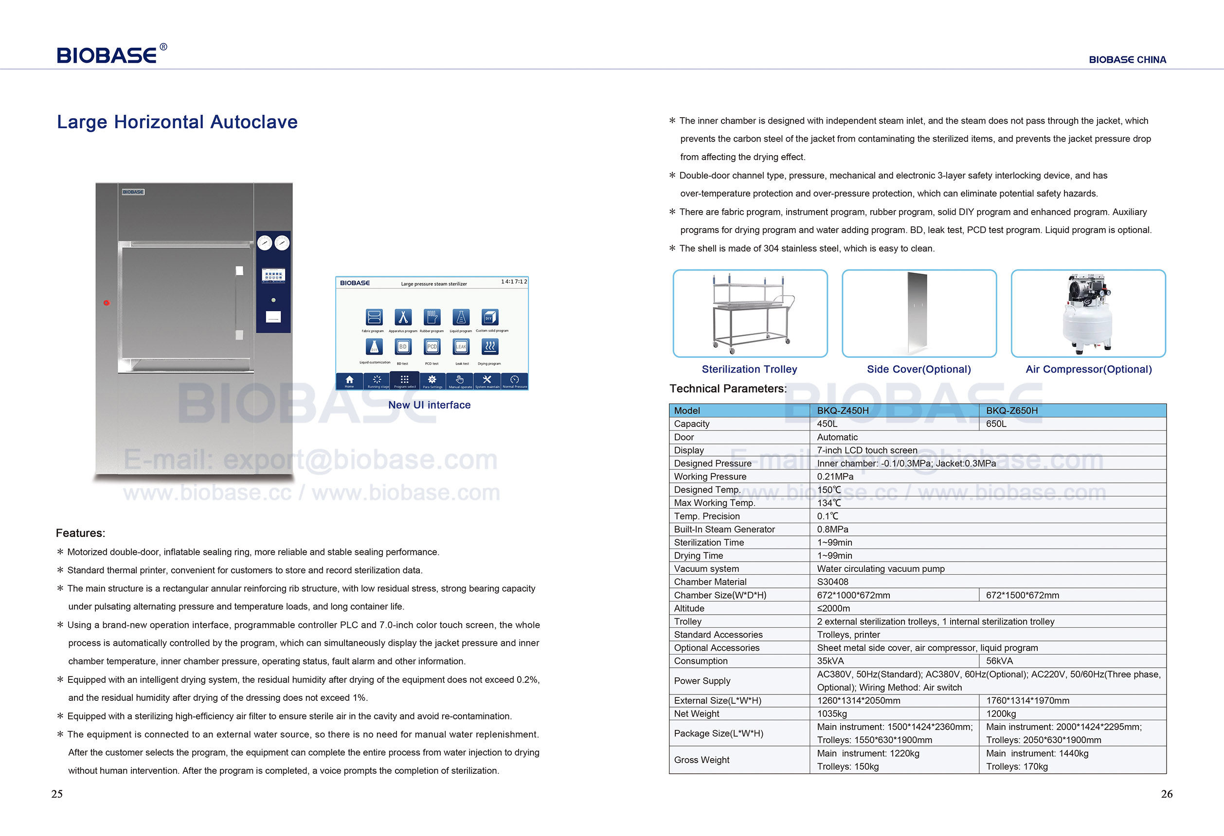 25-26 AUTOCLAVE horizontal grande BKQ-Z450H & BKQ-Z650H