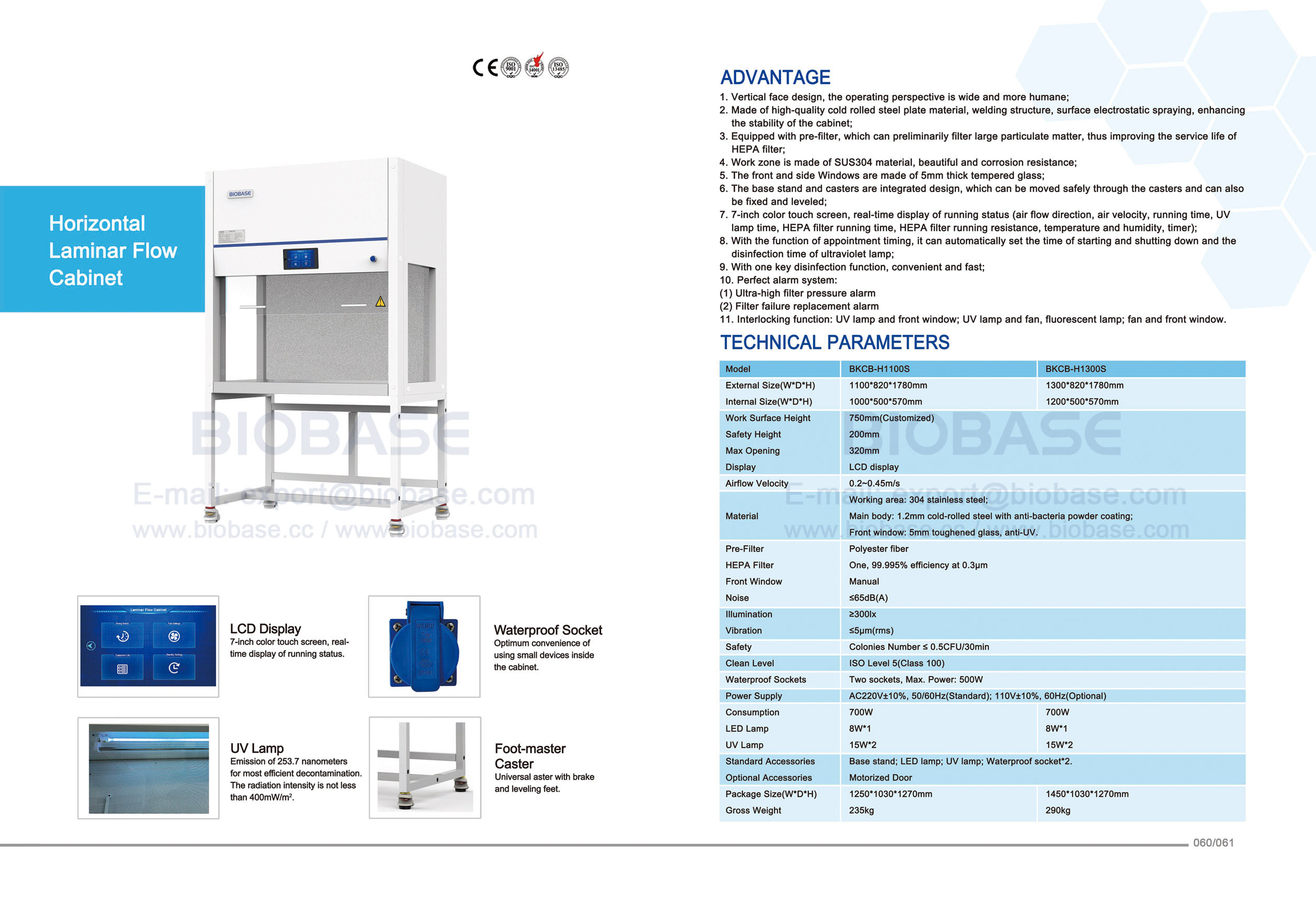 Arm&aacute;rio de fluxo laminar horizontal 60-61 