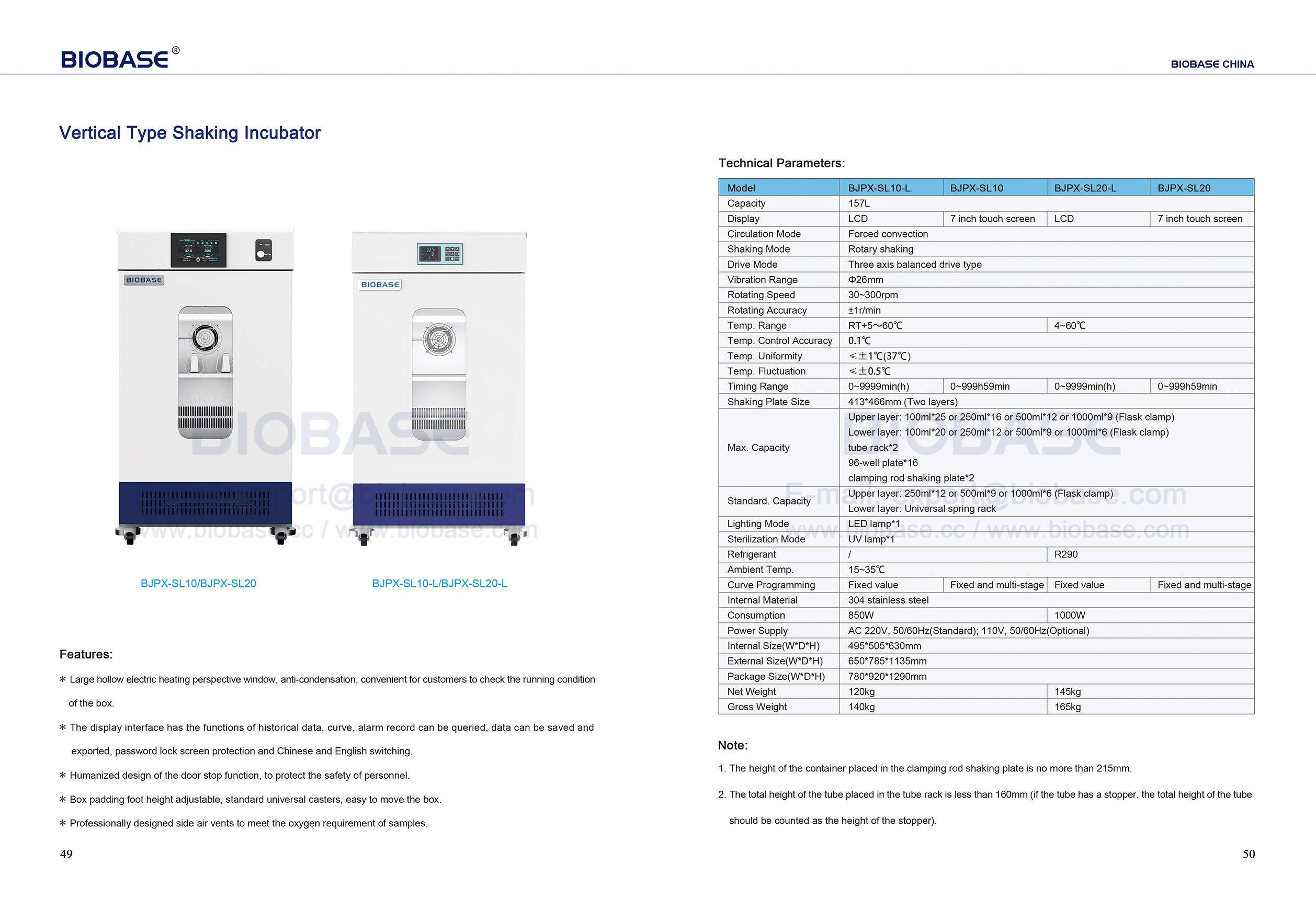 Incubadora de agita&ccedil;&atilde;o tipo vertical 49-50