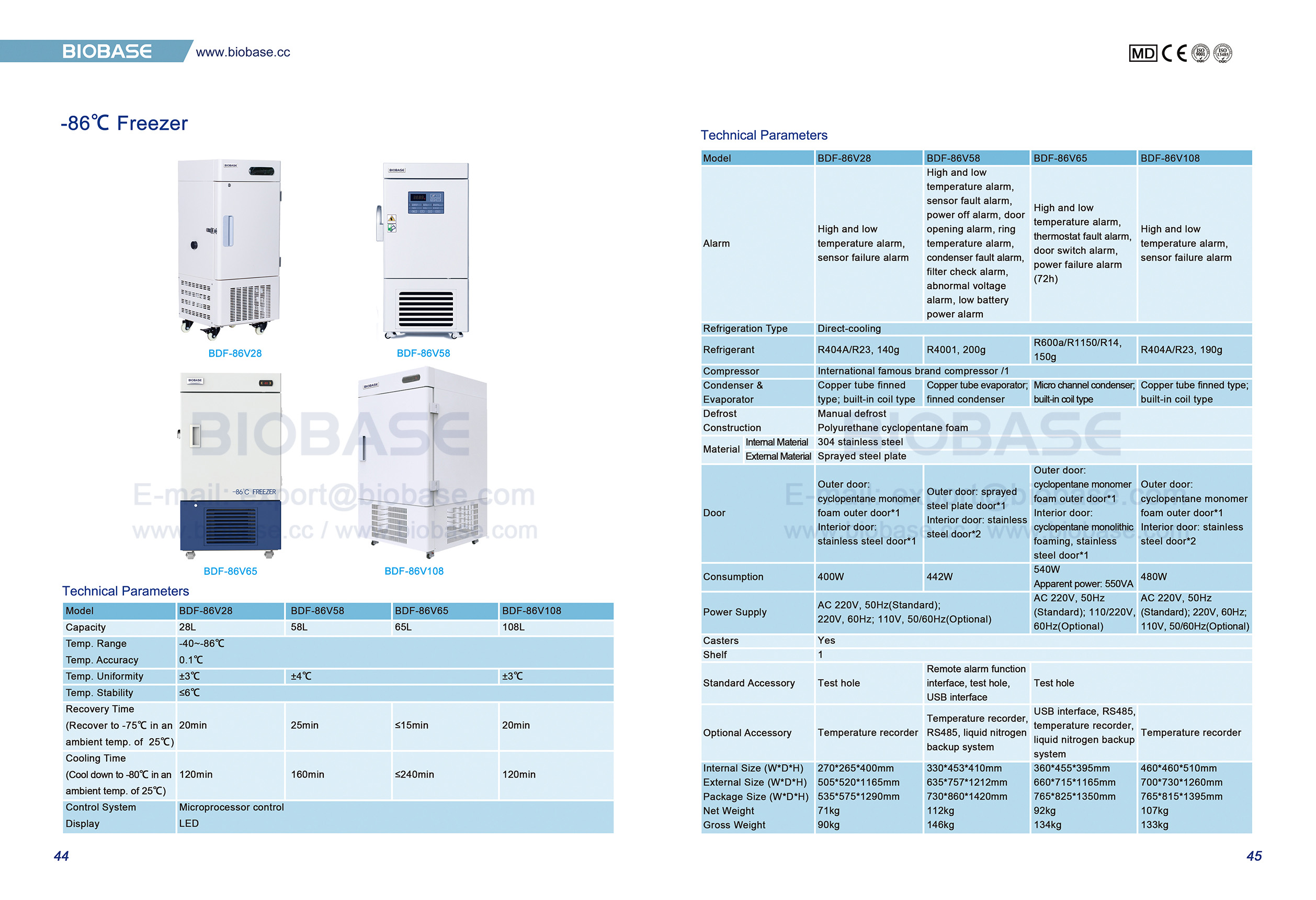 44-45 -86 ℃ Freezer