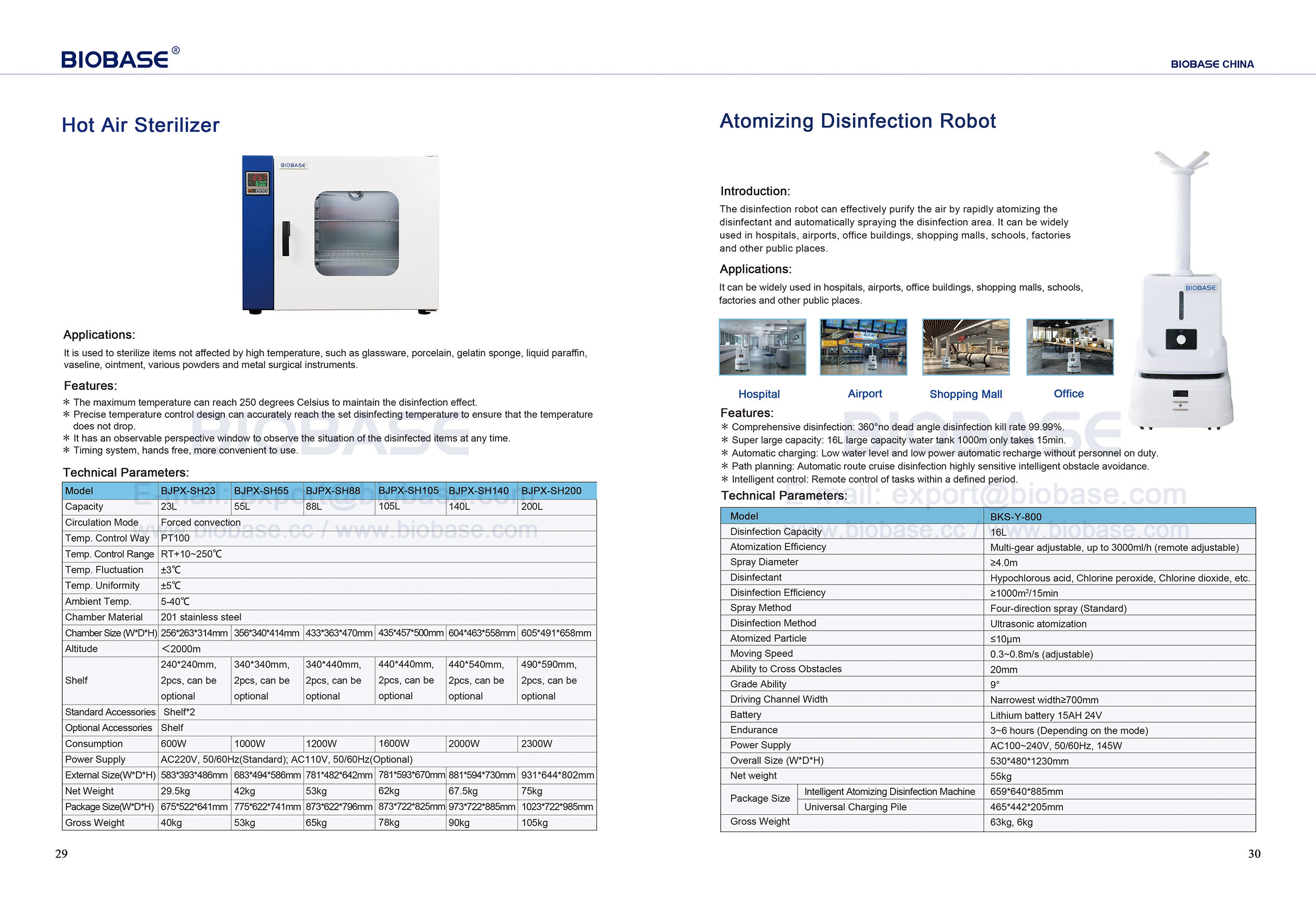 29-30 Esterilizador de ar quente e rob&ocirc; de desinfec&ccedil;&atilde;o por atomiza&ccedil;&atilde;o