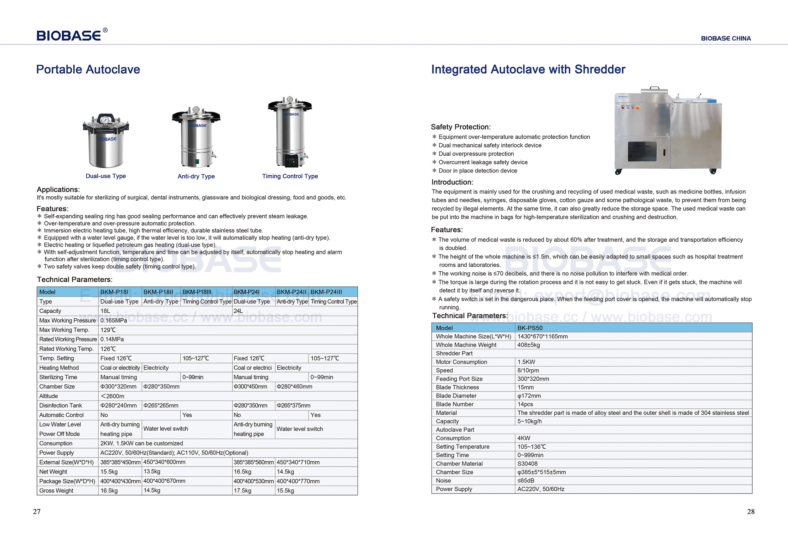 27-28 Autoclave port&aacute;til e autoclave integrada com triturador