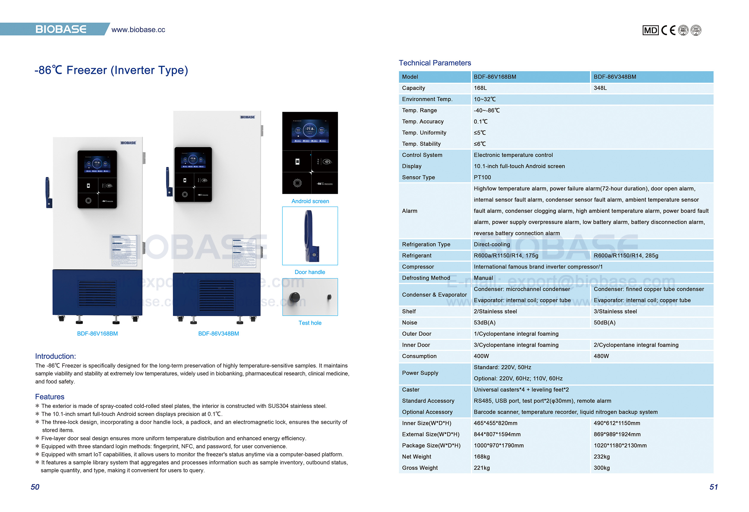 50-51 -86℃ Congelador (Tipo Inversor)